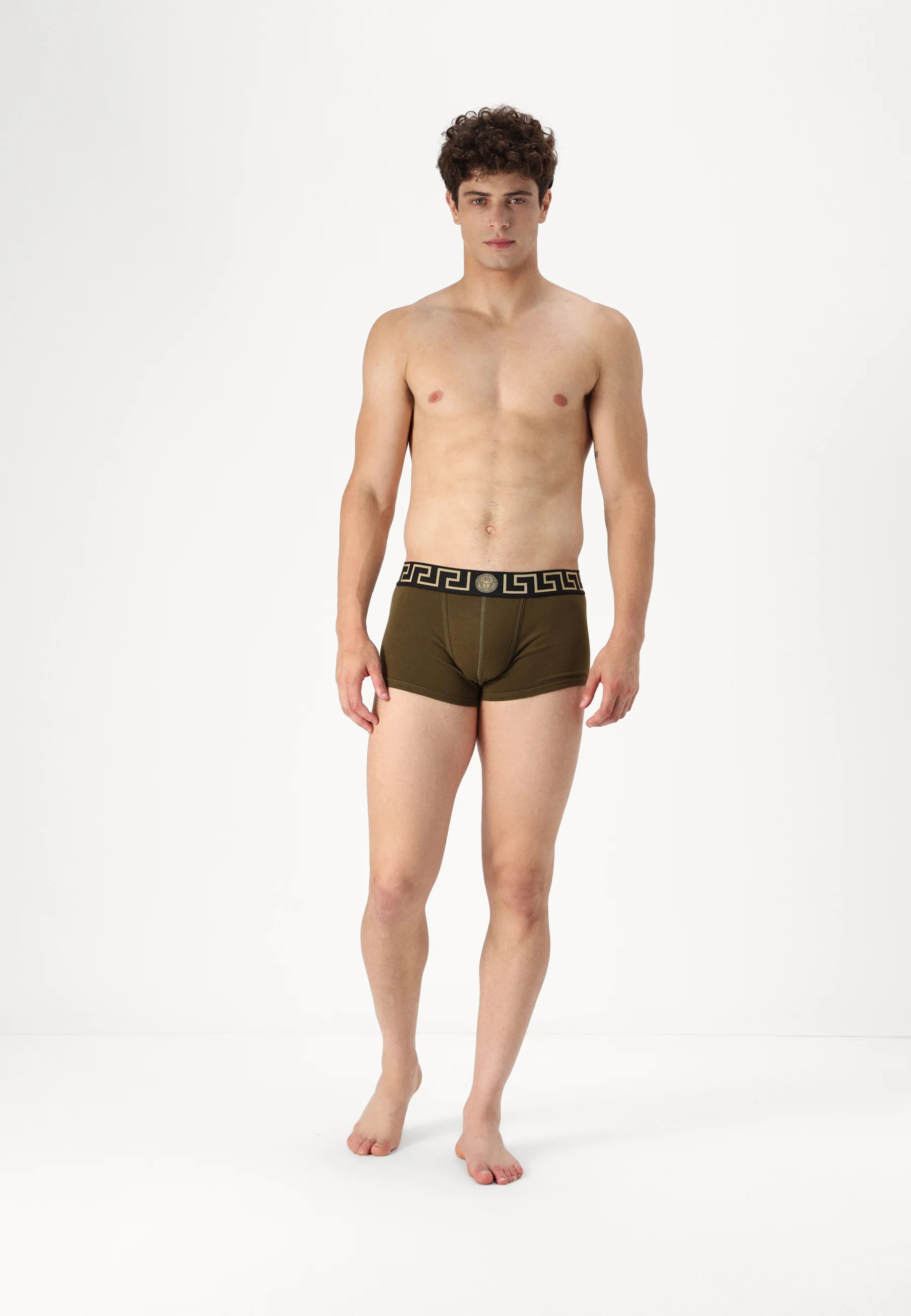 Bavlněné Stretch Versace Low Rise Trunks – tmavě zelené