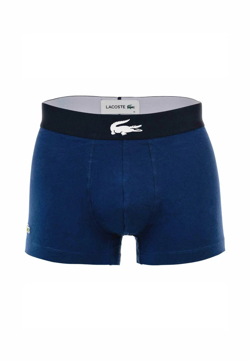 Lacoste 6 Pack Big Croc Print Stretch Trunks – Dark Blue, Grey