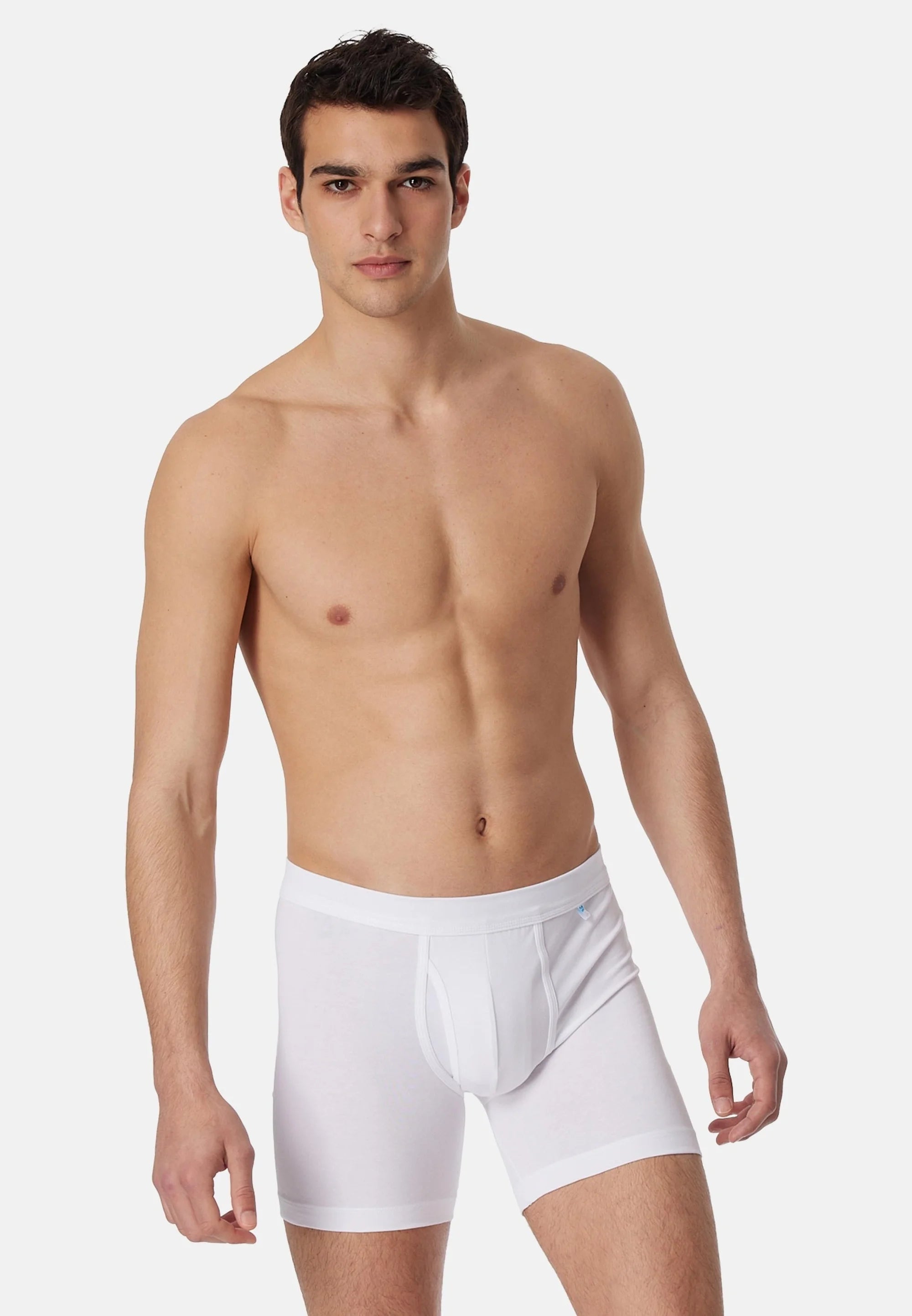 Schiesser Long Life Cotton 4 Pack Boxer Briefs – White, Black