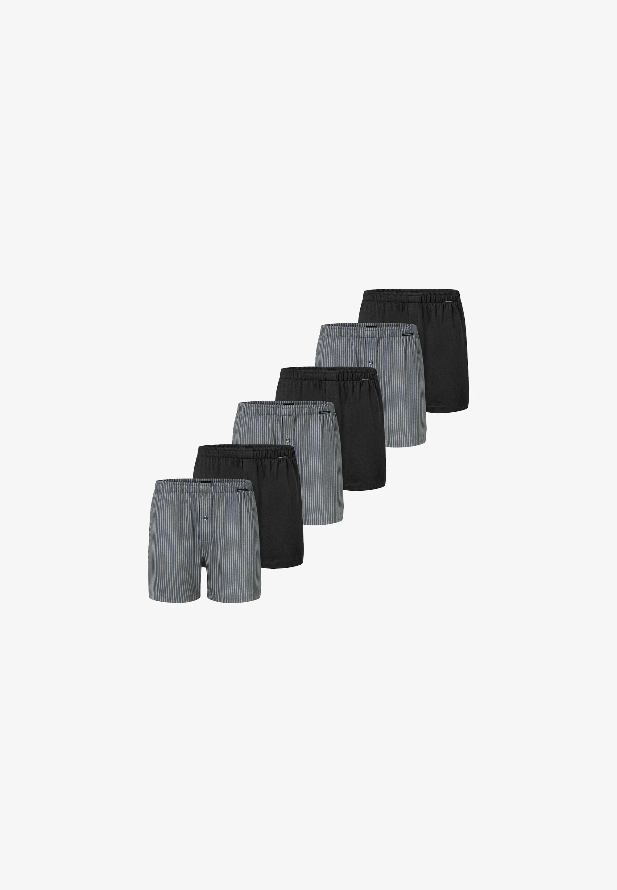 Boxerky Schiesser Single Jersey 6 Pack – černá, šedá