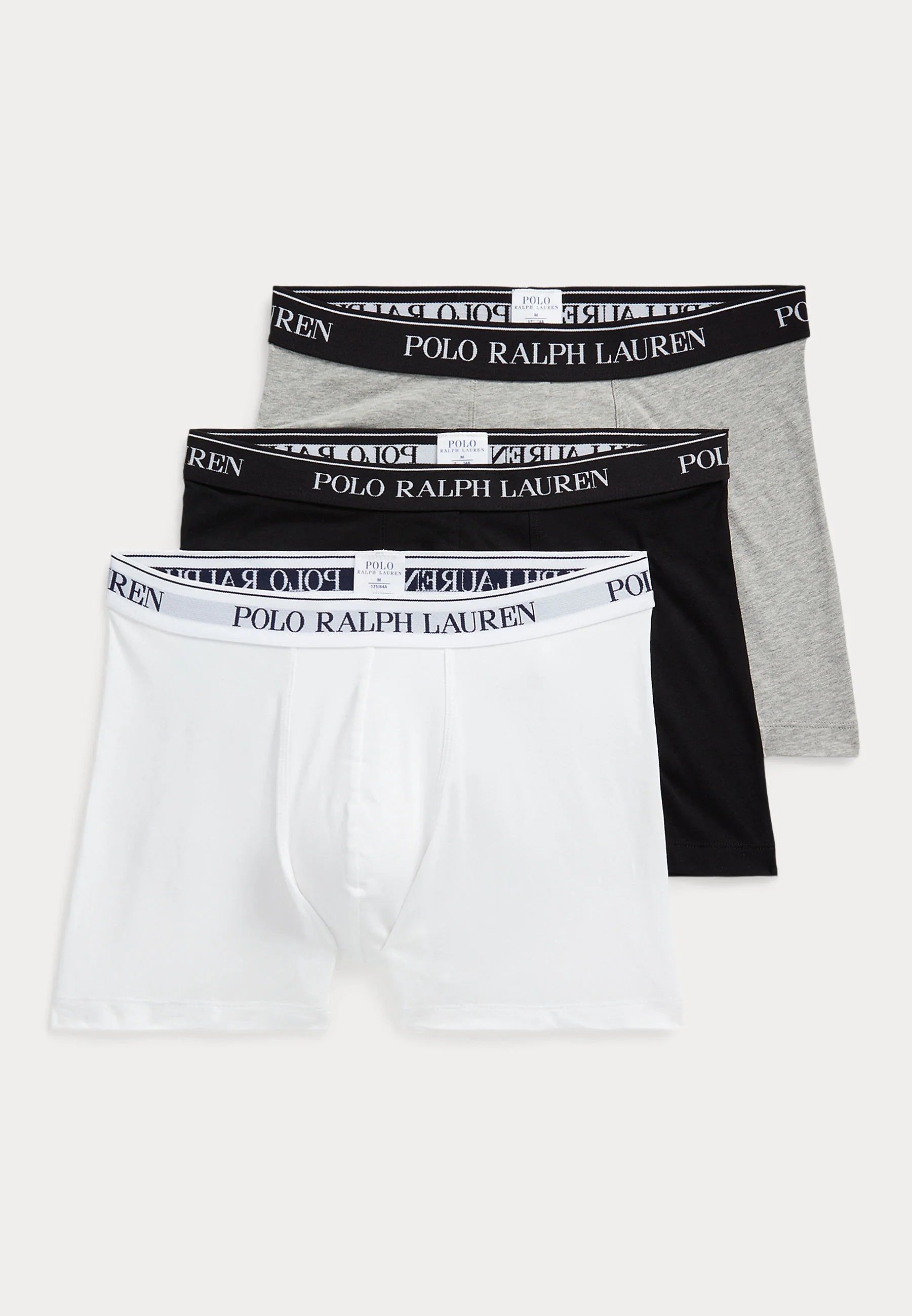 Polo Ralph Lauren Boxer classique en coton stretch – Lot de 3 – Blanc, Noir, Gris