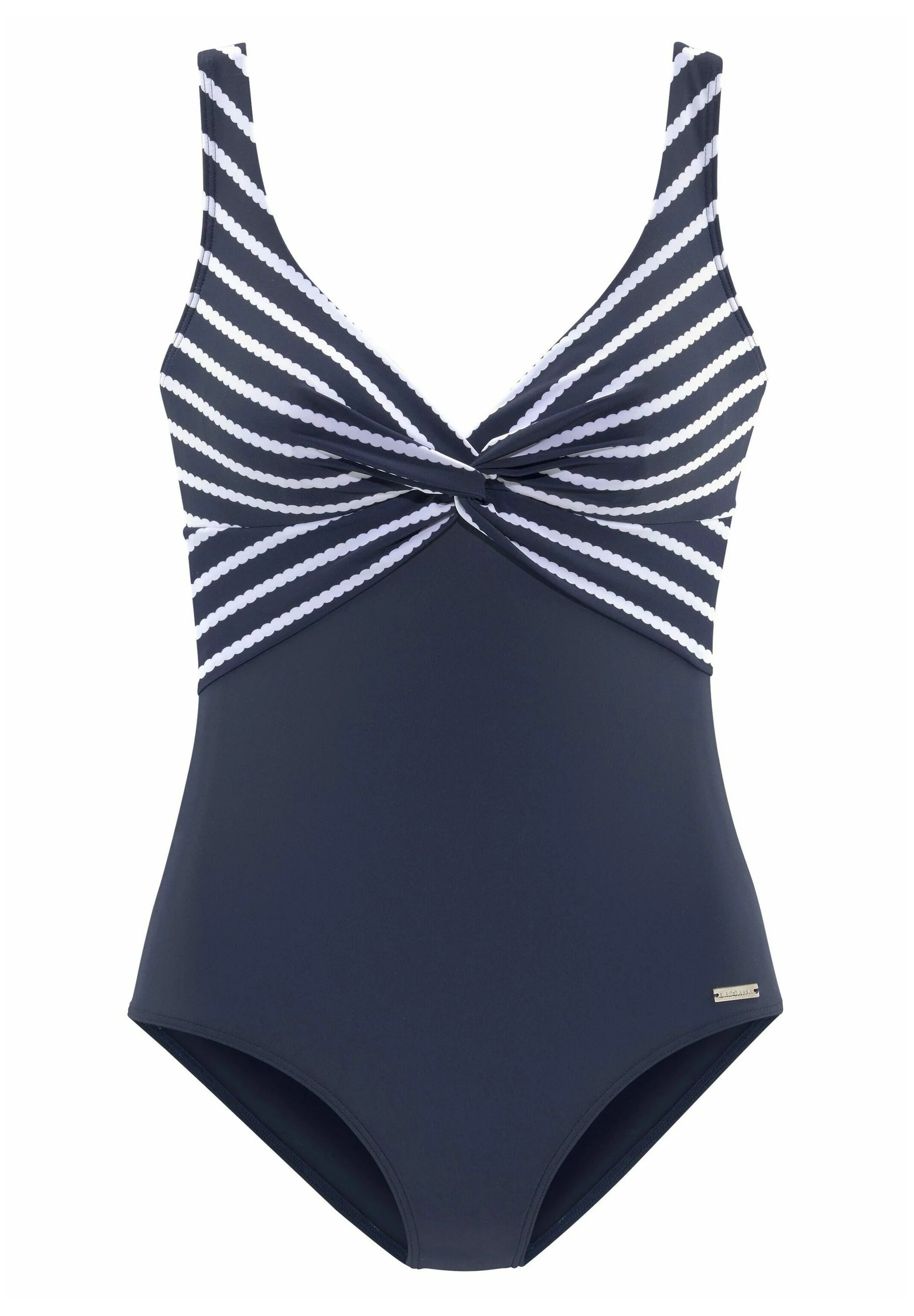 LASCANA Classic Swimsuit – Navy, White