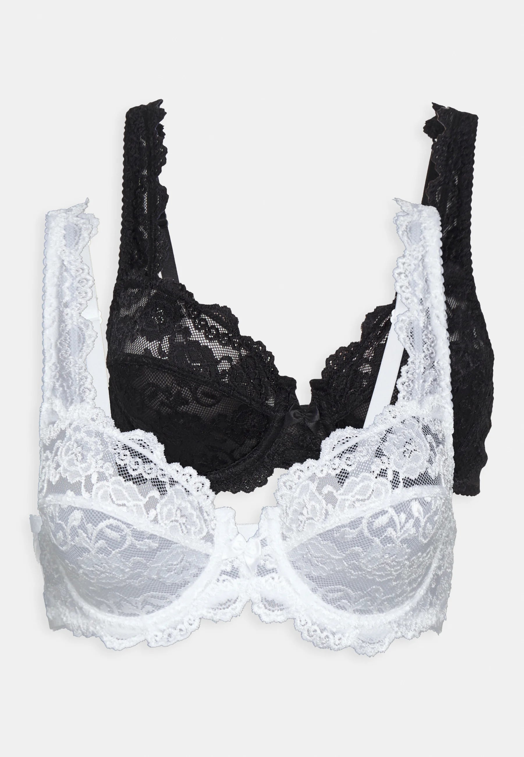 LASCANA Petite Fleur Wire Underwire Bra 2 Pack – White, Black