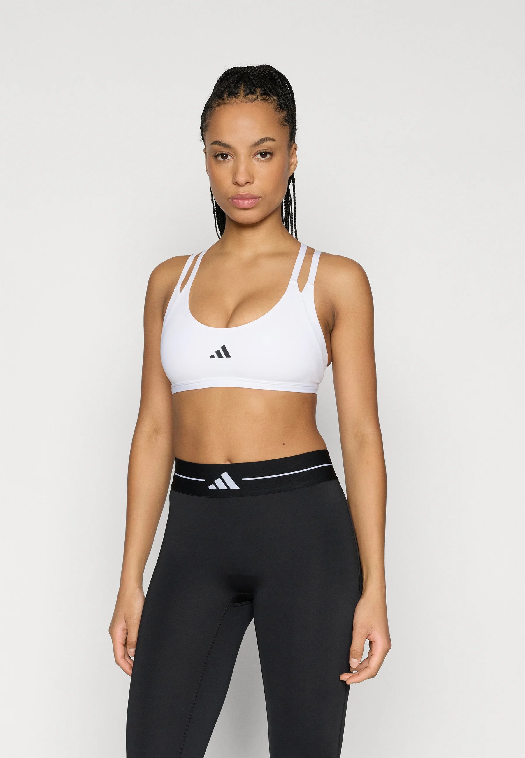 Soutien-gorge de maintien léger à bretelles Adidas Performance Optime Workout - Blanc
