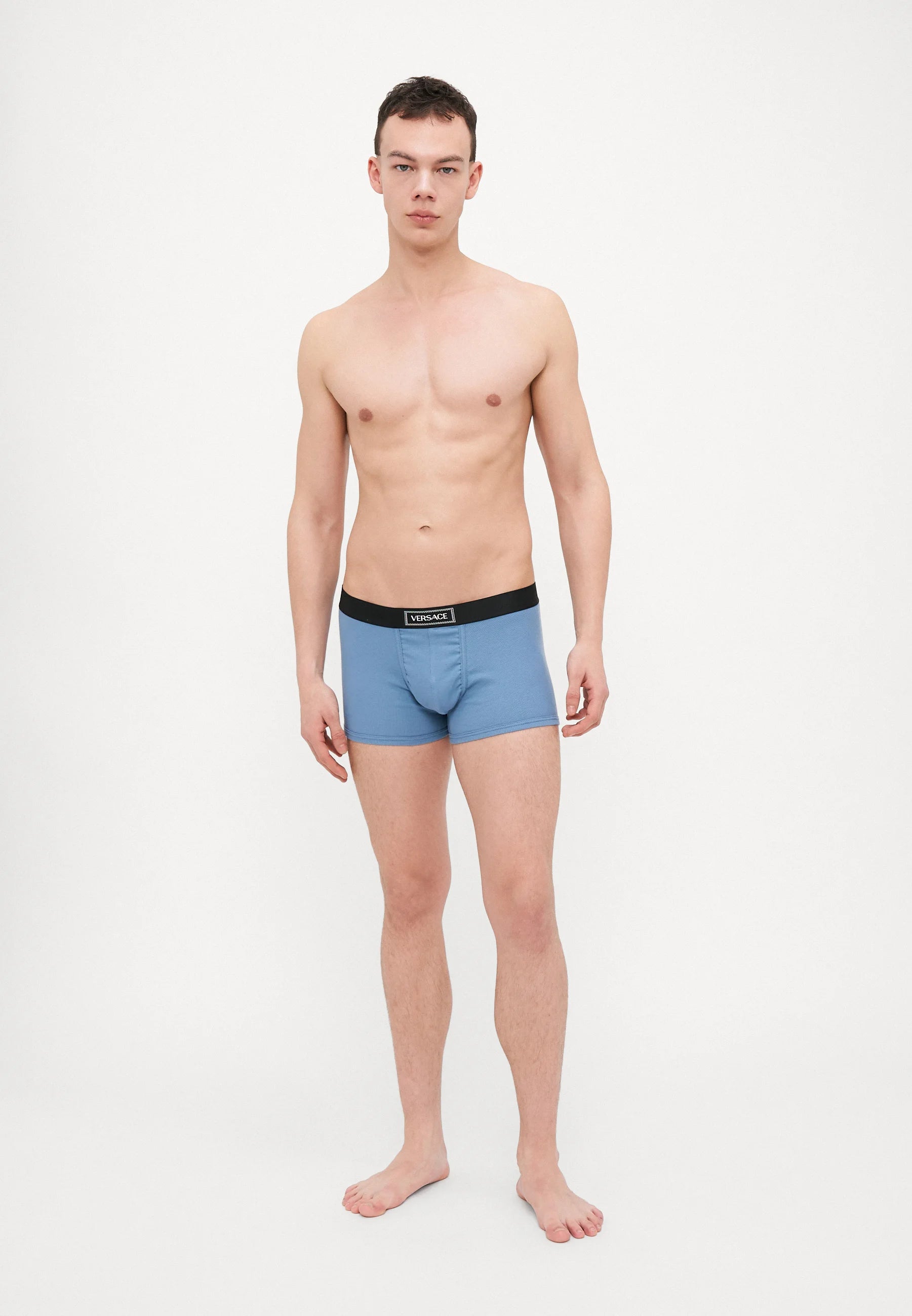 Versace Baumwoll-Stretch-Unterhose – Steinblau