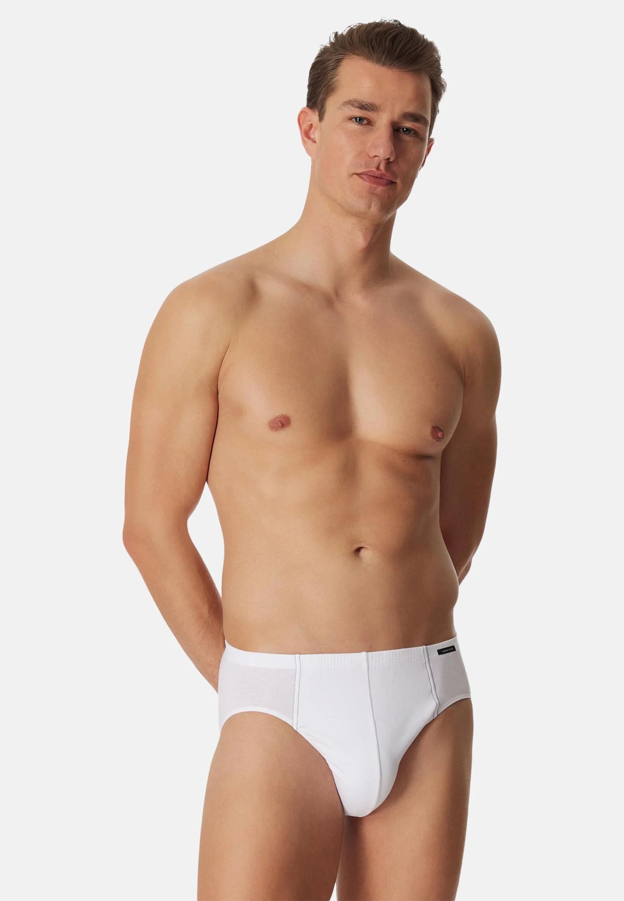 Schiesser Cotton Stretch Briefs 9 Pack – White