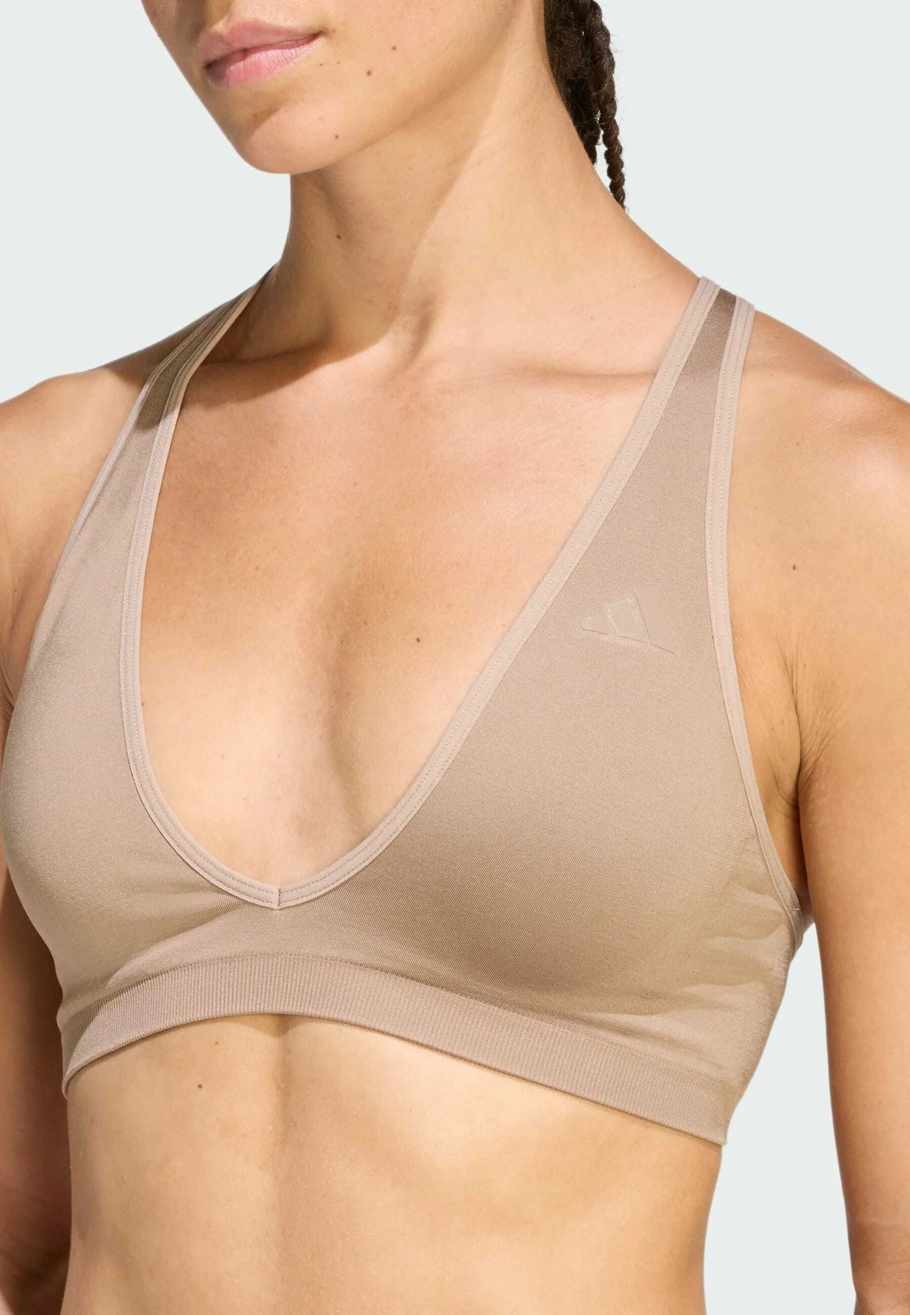Adidas Performance WE Scrun LS Light Support Sport-BH – Kreidebraun