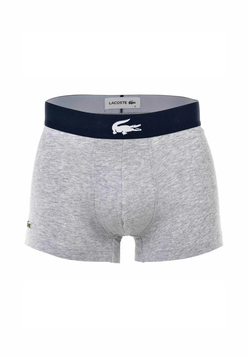 Lacoste 6 Pack Big Croc Print Stretch Trunks – Dark Blue, Grey