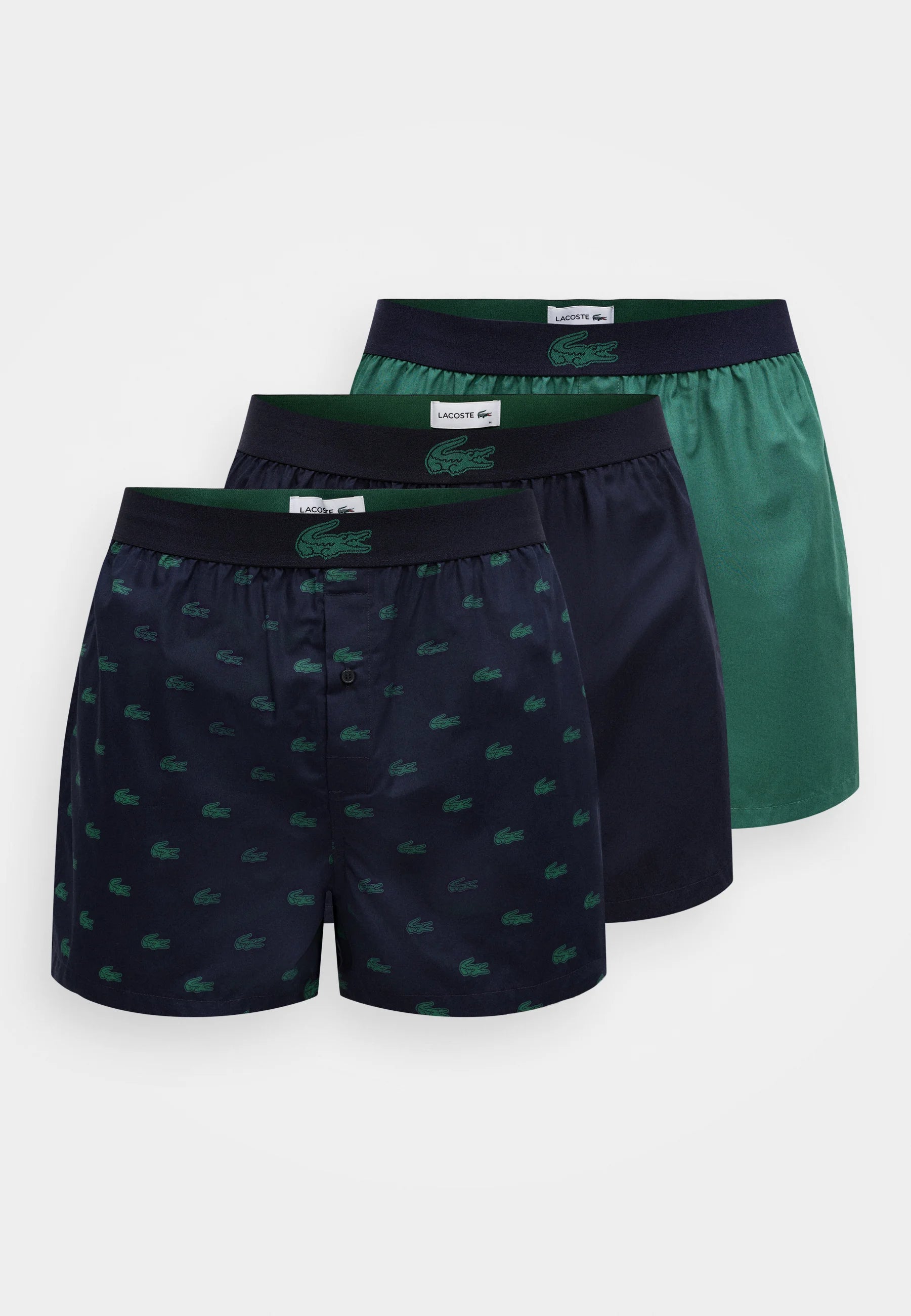 Boxer in cotone sciolto, confezione da 3 intimo Lacoste - Verde