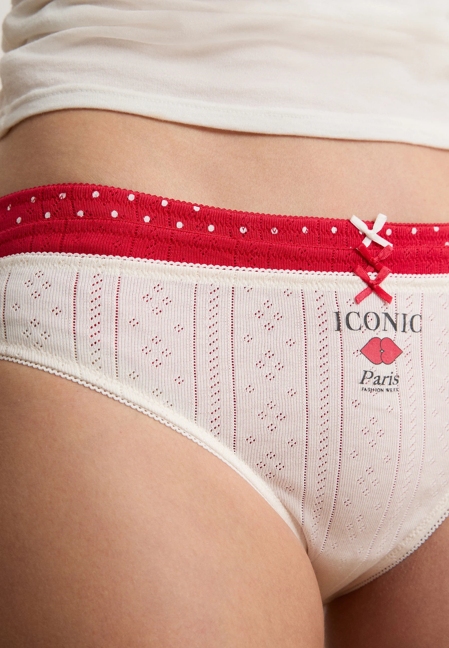 Etam Jolly Briefs – 3 Pack, Red, White