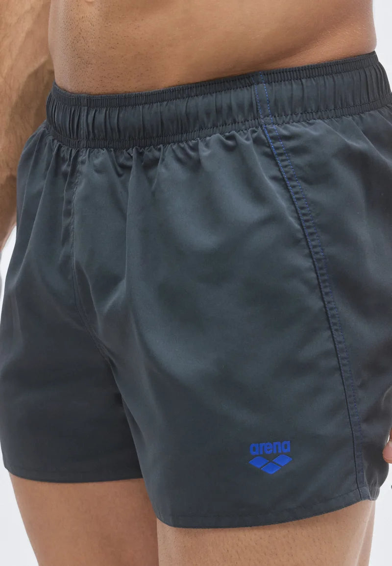 Short de bain Arena Fundamentals – Asphalte, Bleu Néon