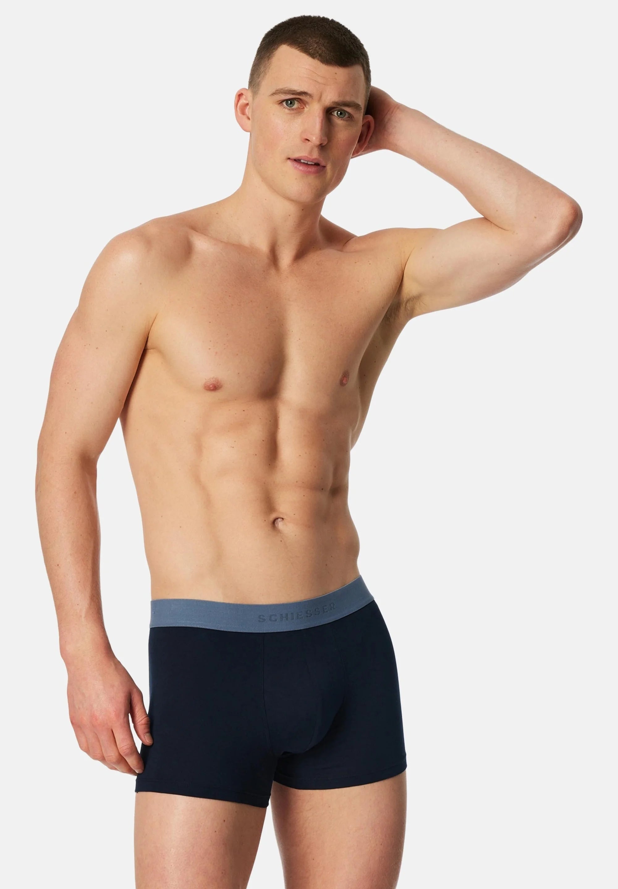 Lot de 9 boxers Schiesser 95 5 en coton – Bleu foncé
