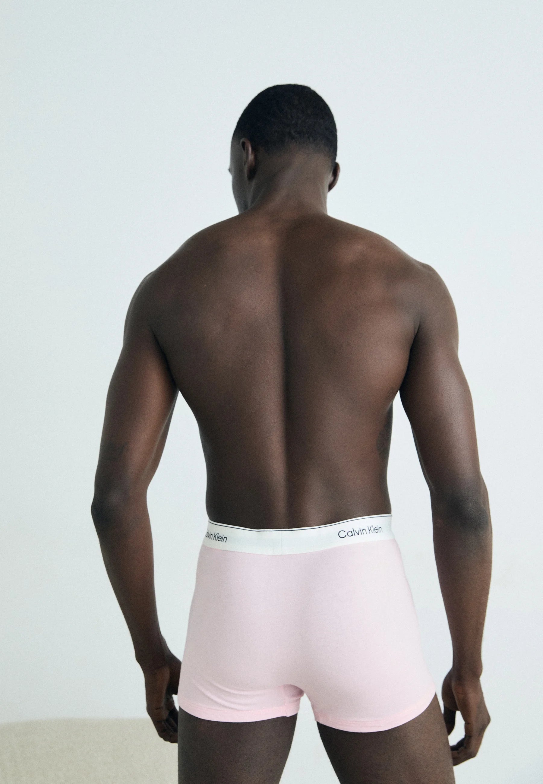 Calvin Klein Icon Cotton Stretch Relaxed Fit Trunks – 3 Pack – Black, Snow Heather, Buff Pink