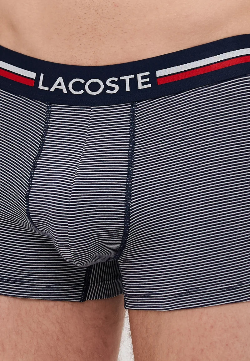 Lacoste Classic Stretch Trunks 3 Pack – Navy Blue, White