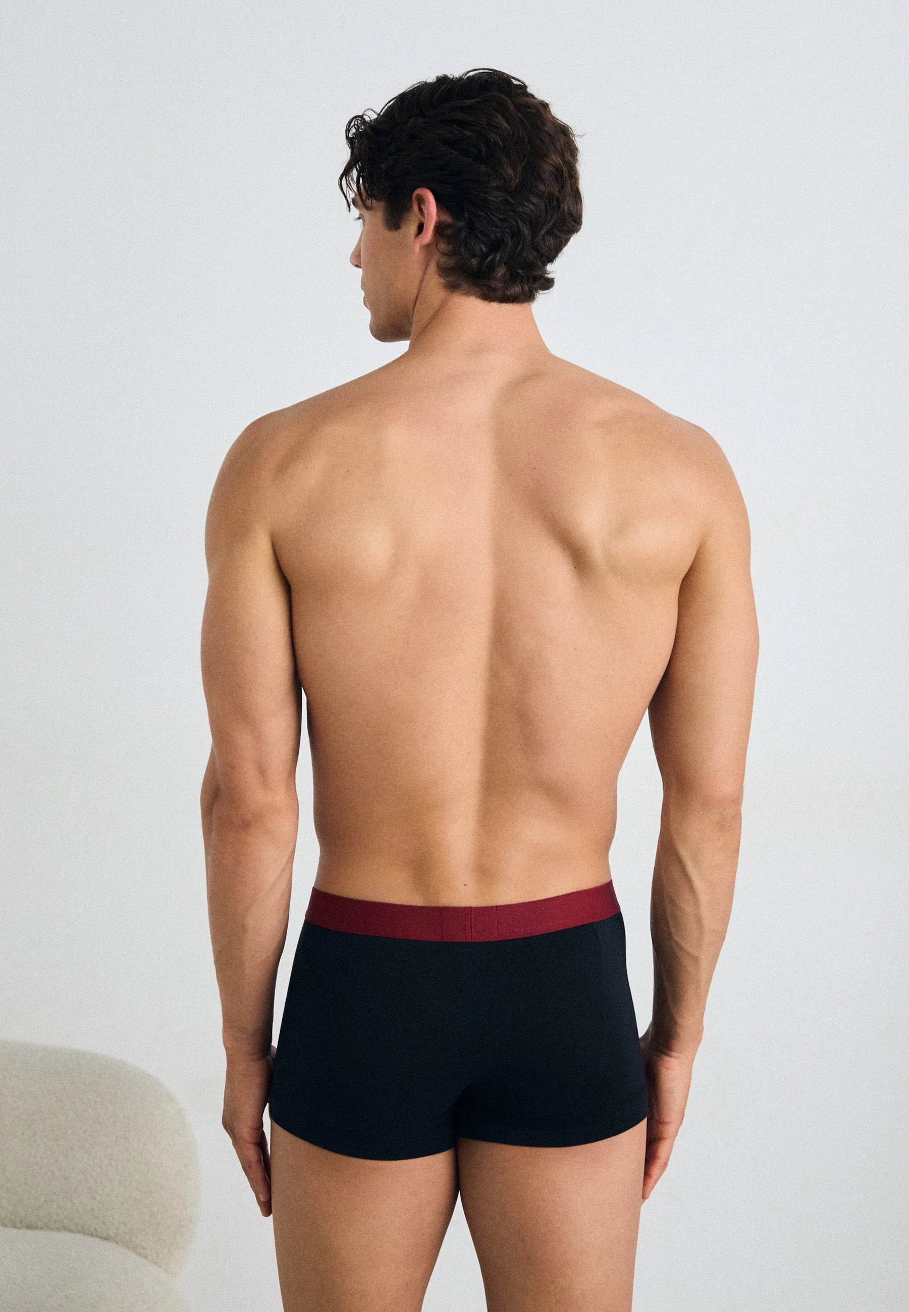 Emporio Armani Premium Cotton Stretch Trunks 3 Pack – Rhubarb, Black, White