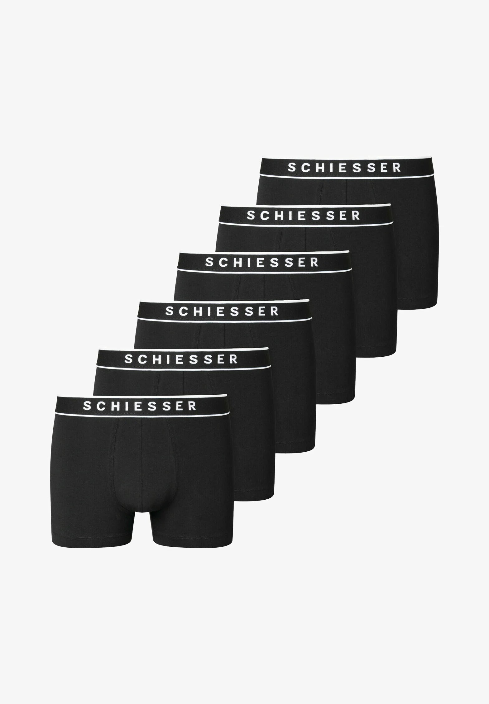 Lot de 6 boxers Schiesser Essential en coton – Noir