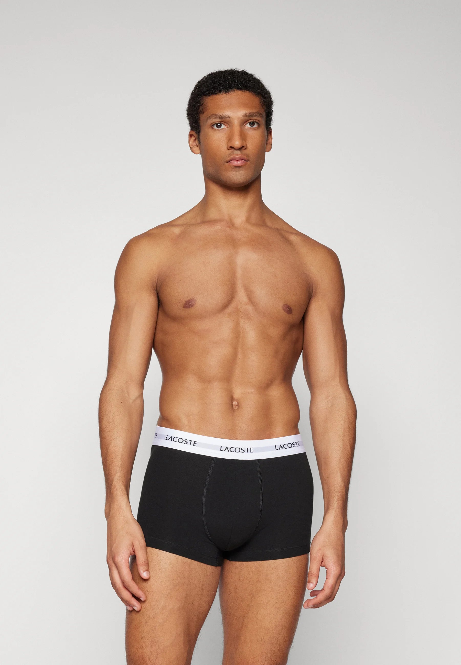 Lacoste Court Classic Stretch Trunks 3 Pack – černá, bílá, stříbrná