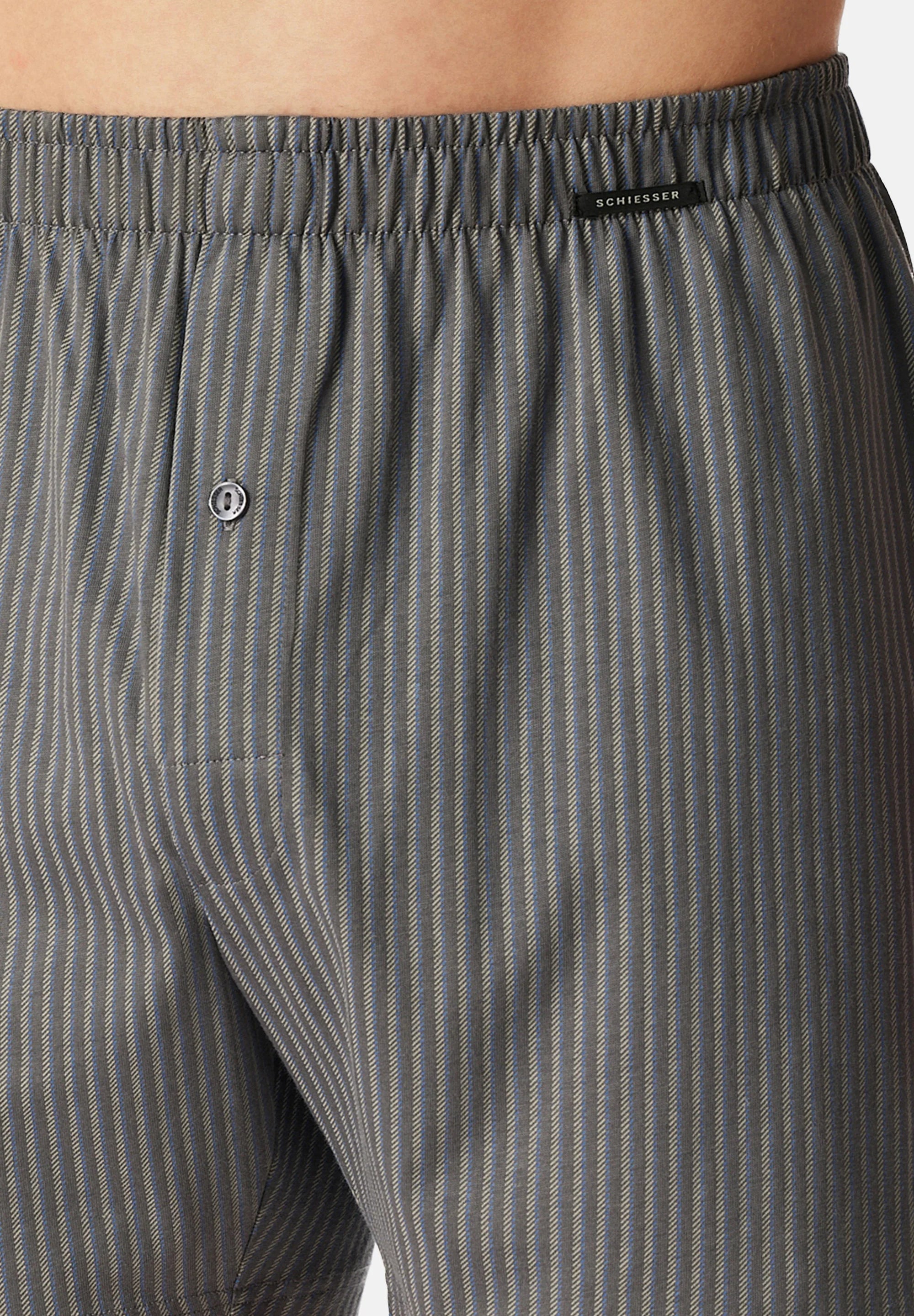 Schiesser Lot de 4 boxers classiques en coton – Noir, Gris