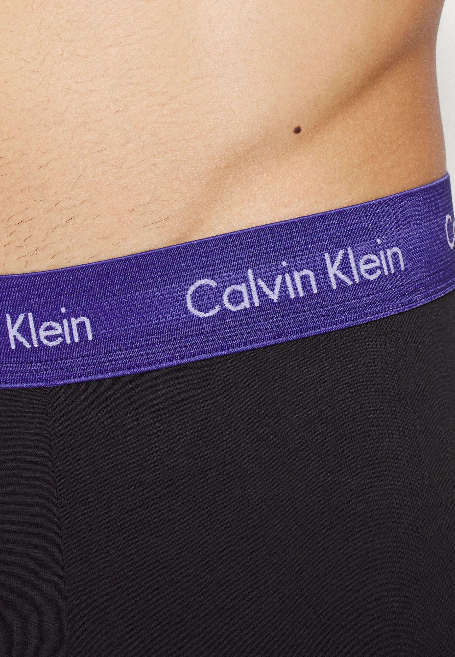 Boxer Calvin Klein in cotone elasticizzato – Confezione da 3 – Nero con cinturini blu, neri e verdi