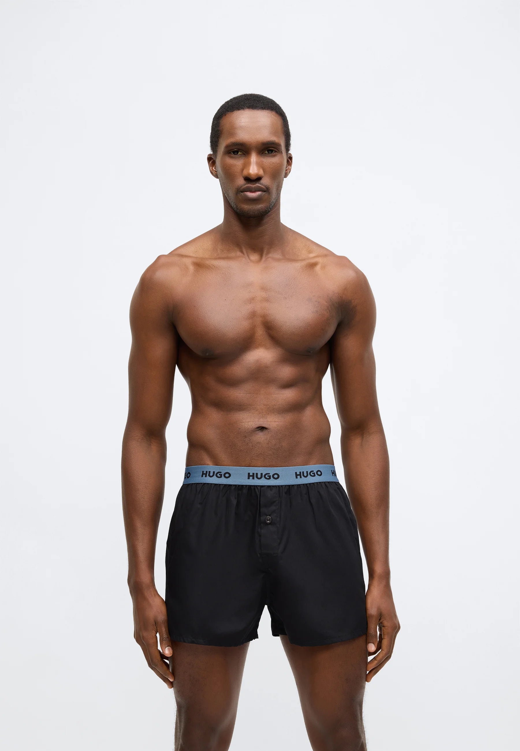 HUGO Triplet 3 Pack Boxer Shorts – Black, Light Blue
