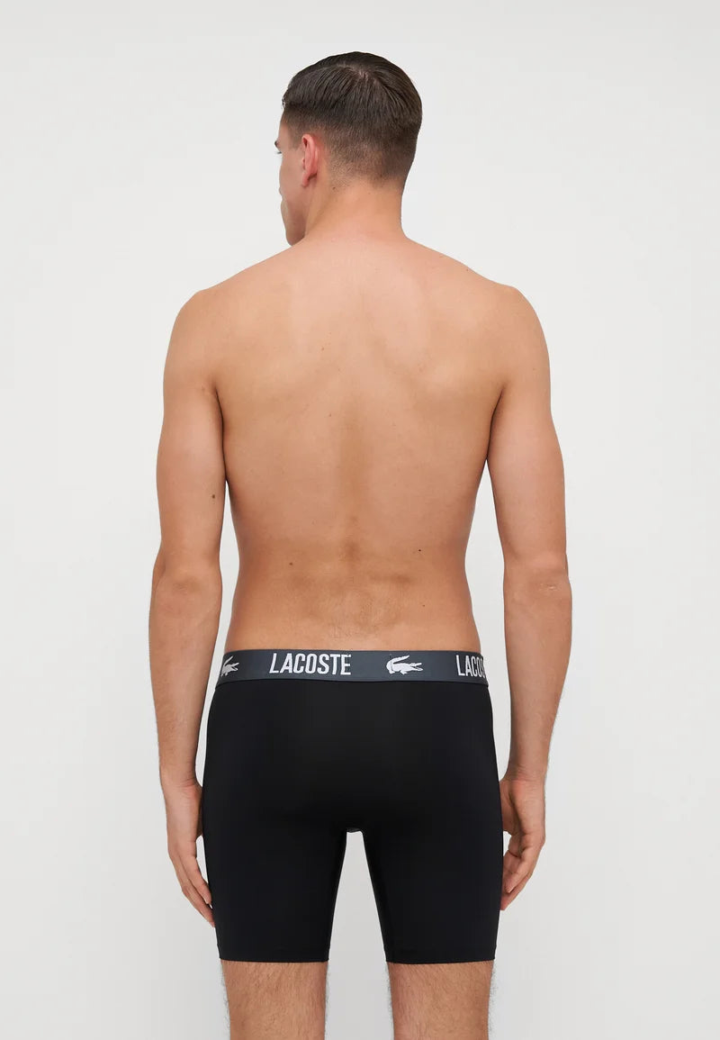 Lacoste Sport Performance Unterwäsche 3er-Pack Stretch-Unterhosen – Schwarz, Grün, Grau
