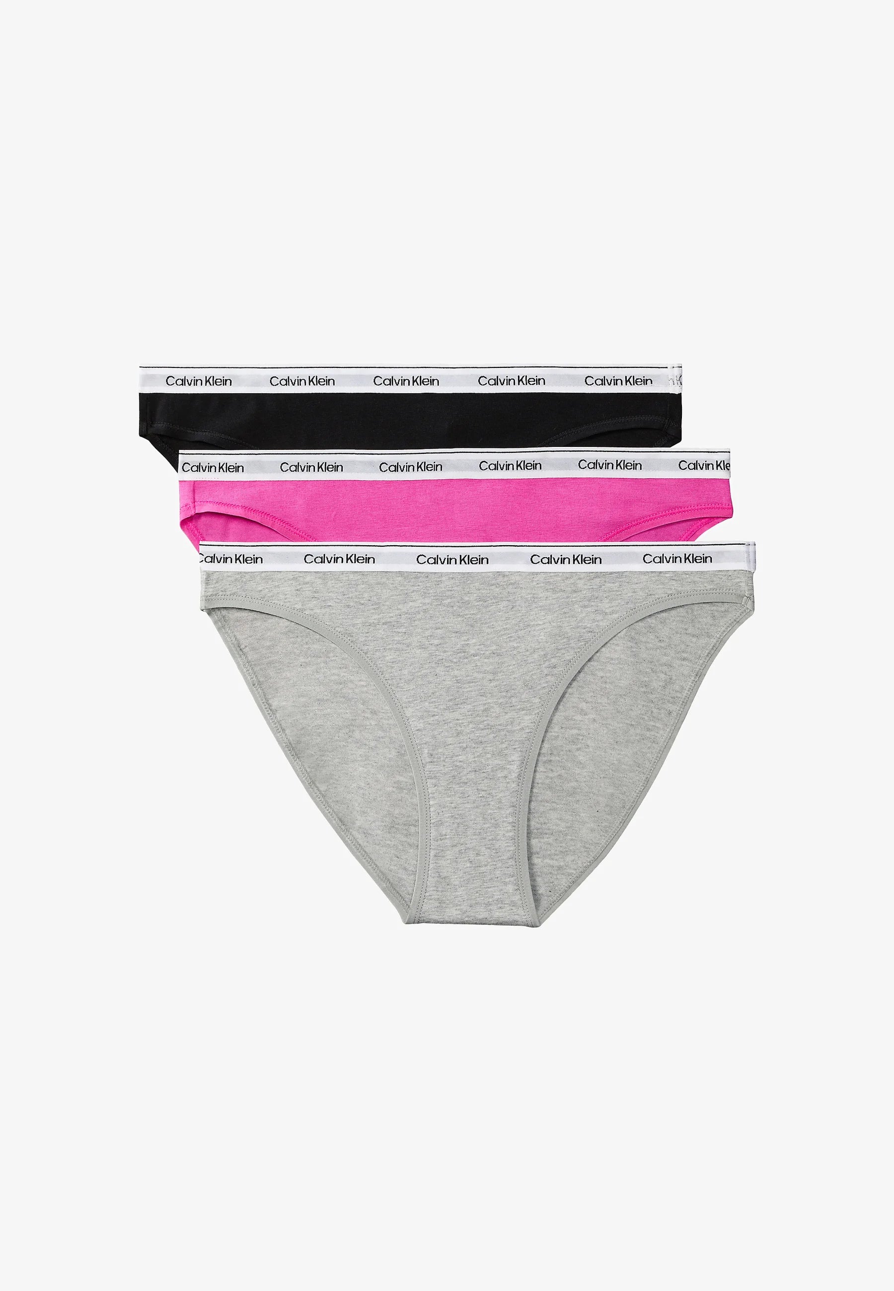 Calvin Klein Icon Logo Slips – 3er-Pack, Schwarz, Graumeliert, Atemberaubend