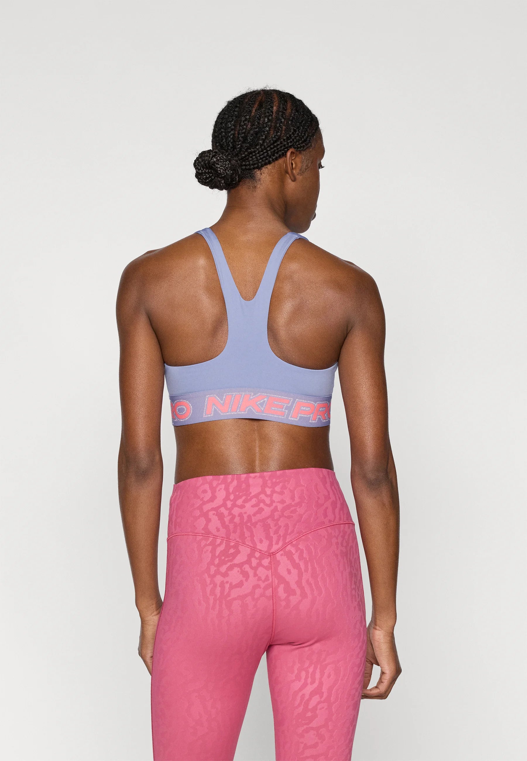 Nike Dri-FIT Medium Support Sports Bra – Iron Purple, Sea Coral, Metallic Silver