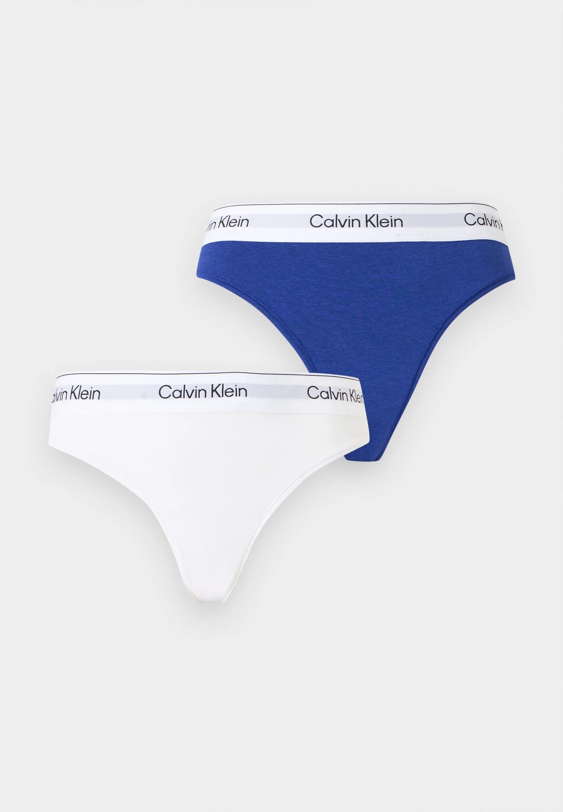 Dwupak stringów Calvin Klein – biały, błękitna rzeka, mgła