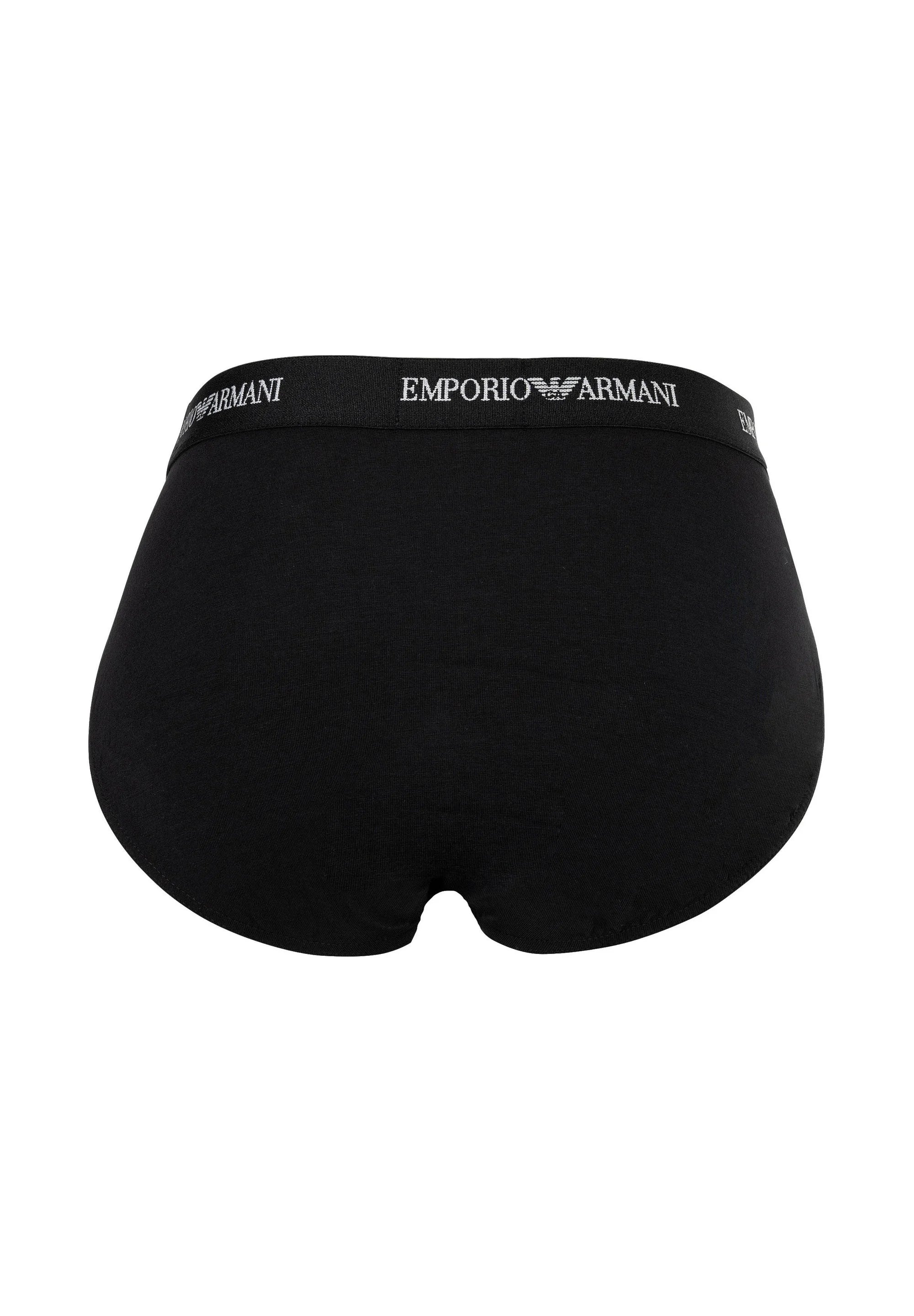Emporio Armani Premium Cotton Stretch Briefs 3 Pack – White, Armani Blue, Black