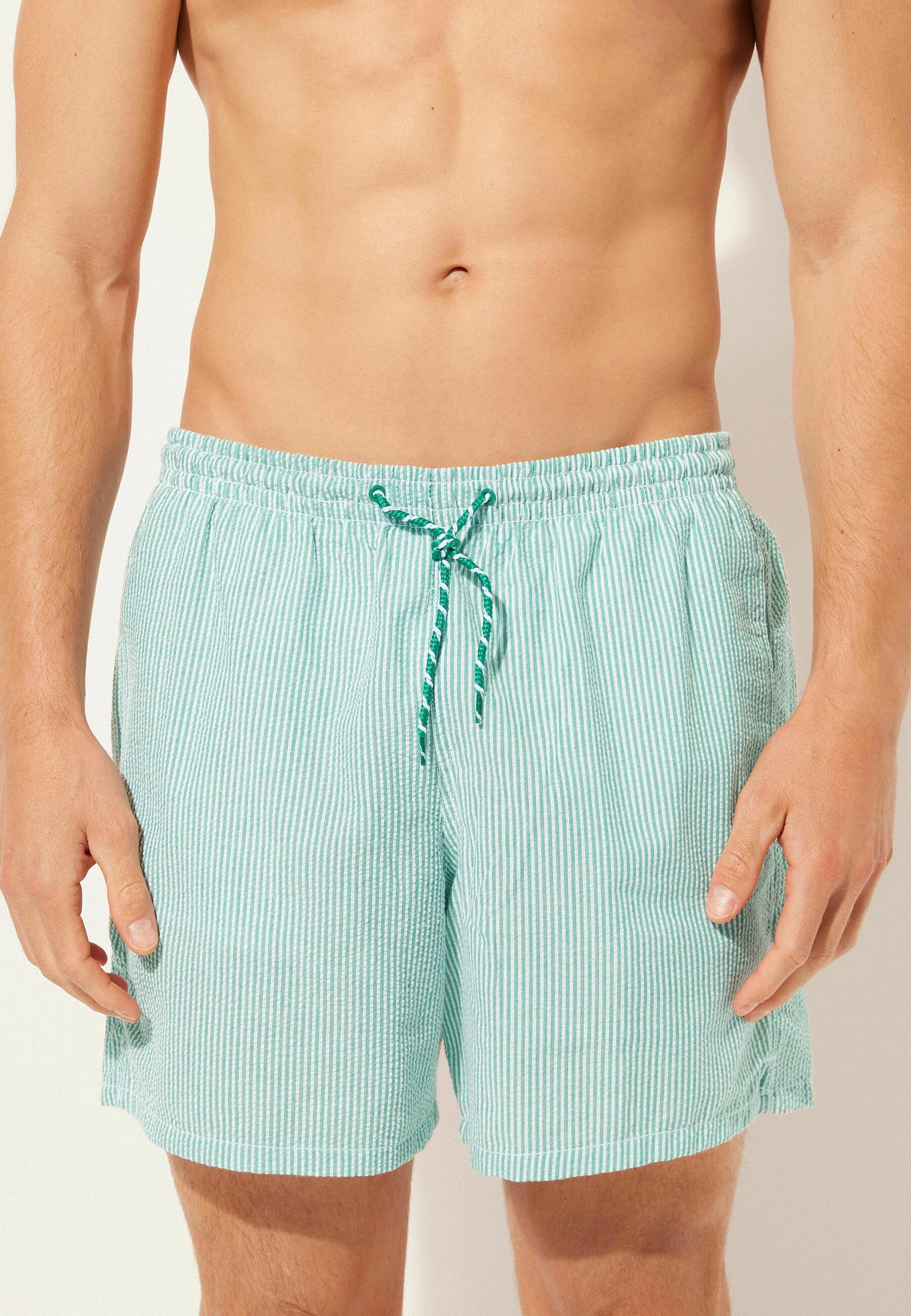 Pruhované plavky Calzedonia Formentera – zelené