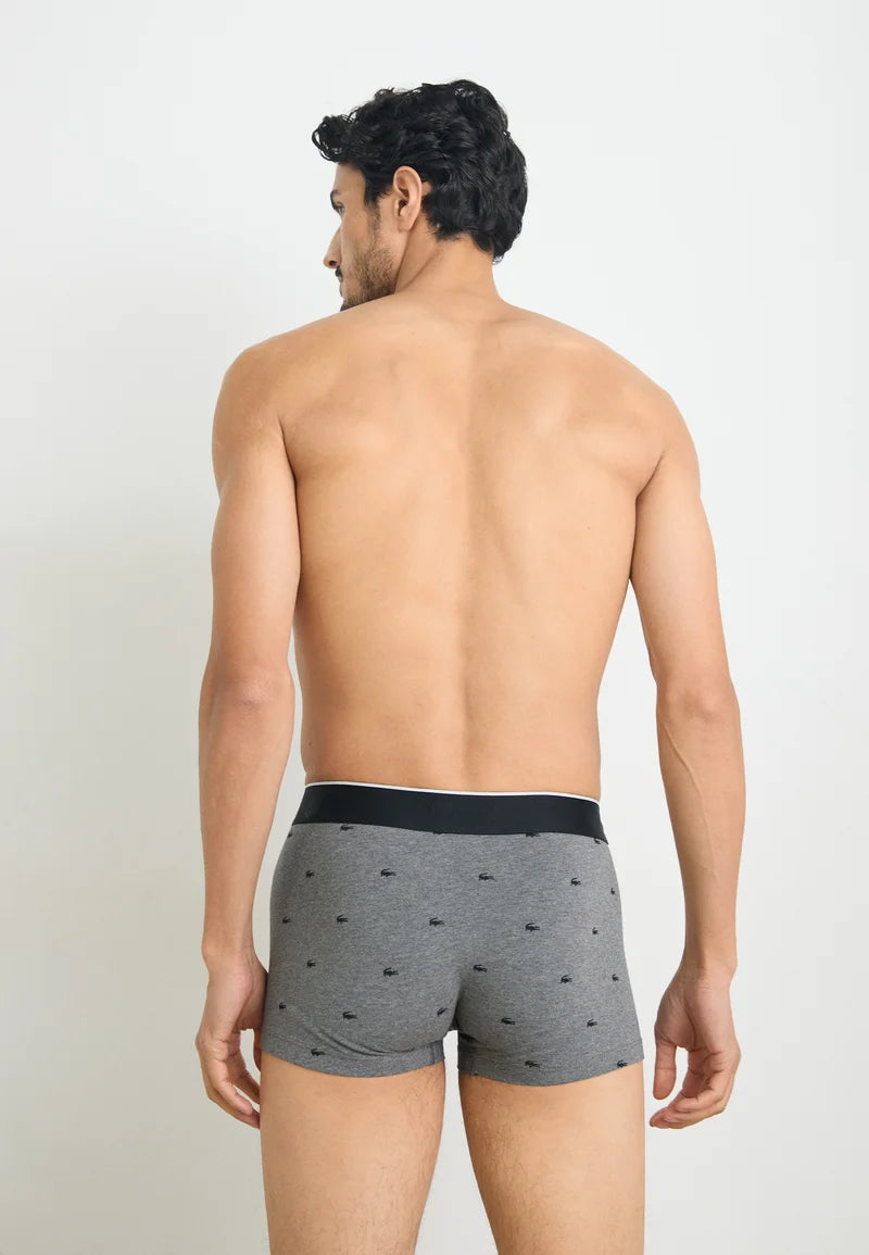 Lot de 3 boxers stretch Lacoste Court Classic – Noir, Pitch Chine, Silver Chine