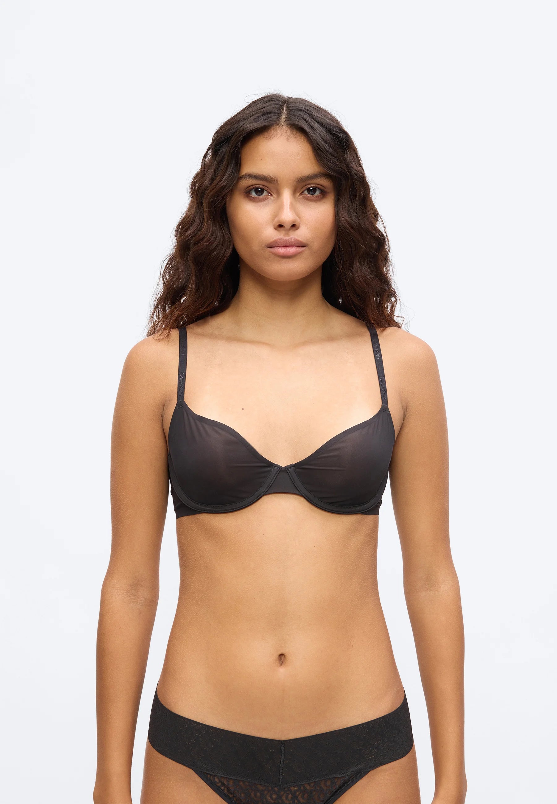 Calvin Klein Ungefütterter Mesh-Bügel-BH – Schwarz