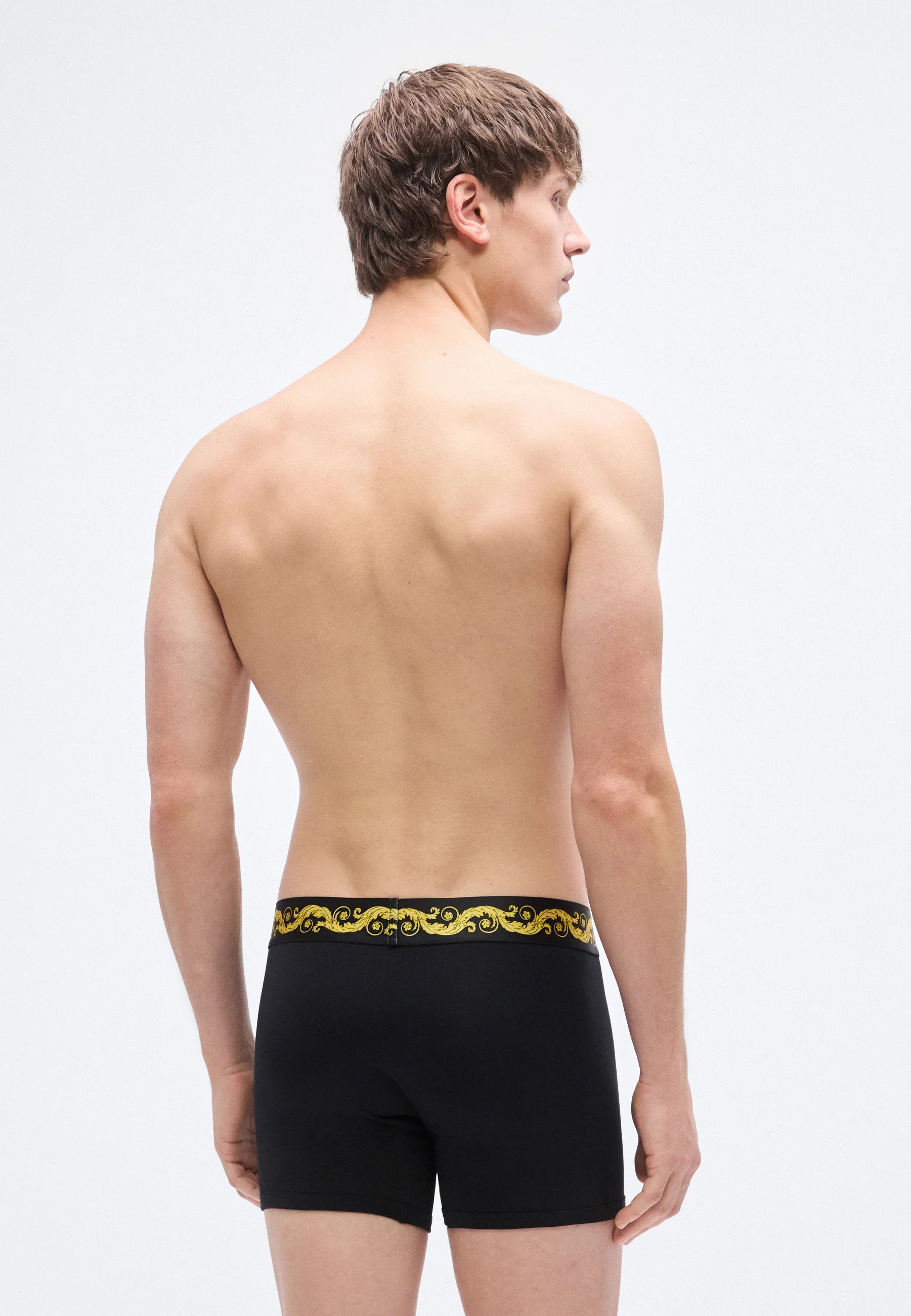 Triky Versace Cotton Stretch s potiskem – nízké – černé, zlaté barvy