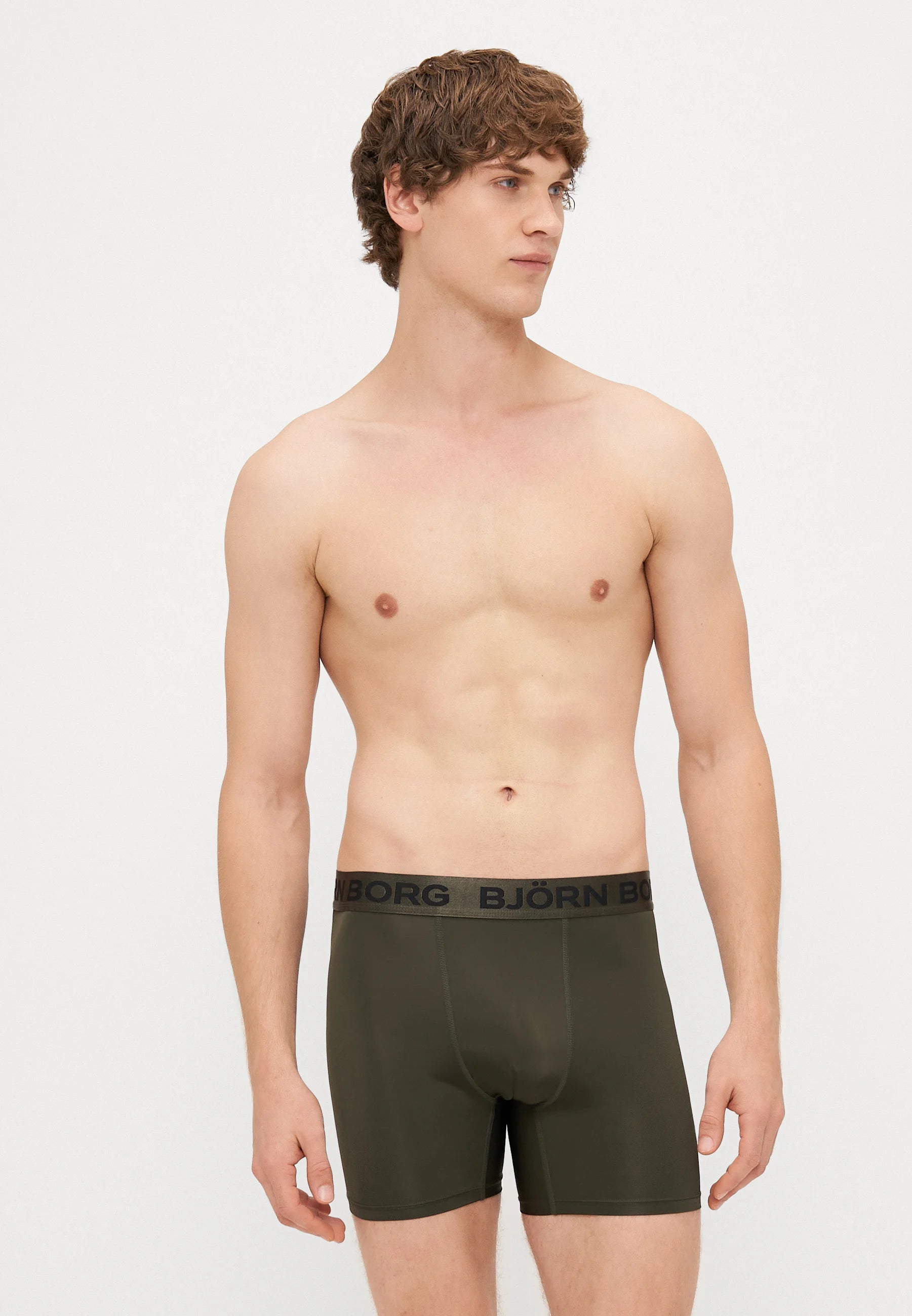 Björn Borg Sports Lot de 3 boxers – Olive, Noir