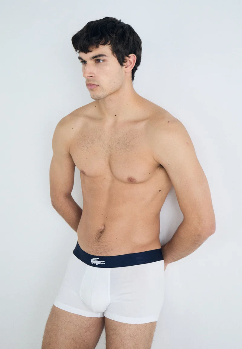 Lacoste Court Classic Stretch Trunks 3 Pack – Thyme, Navy Blue, White