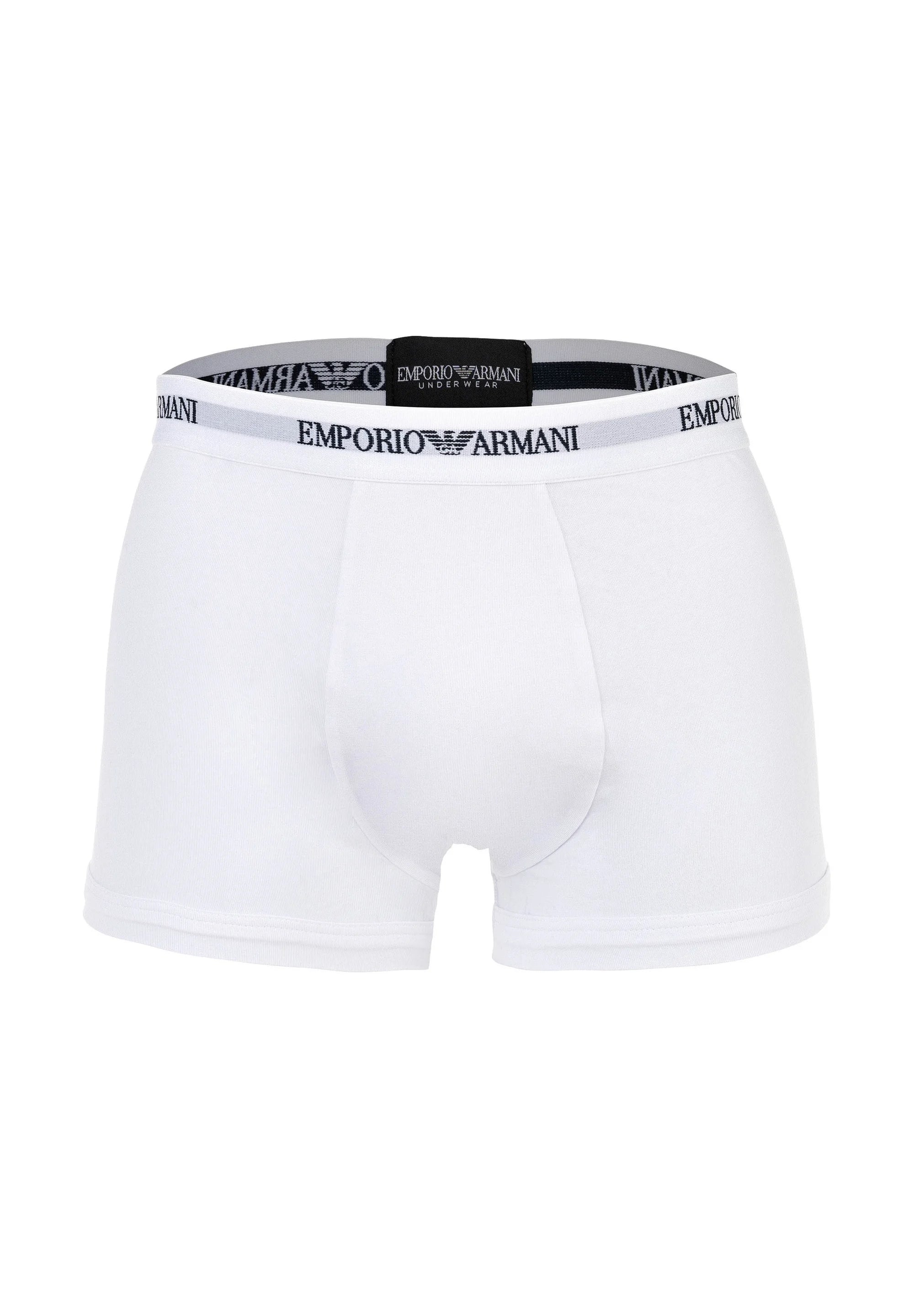 Lot de 3 boxers Emporio Armani en coton stretch de qualité supérieure – Blanc, Bleu Armani, Noir
