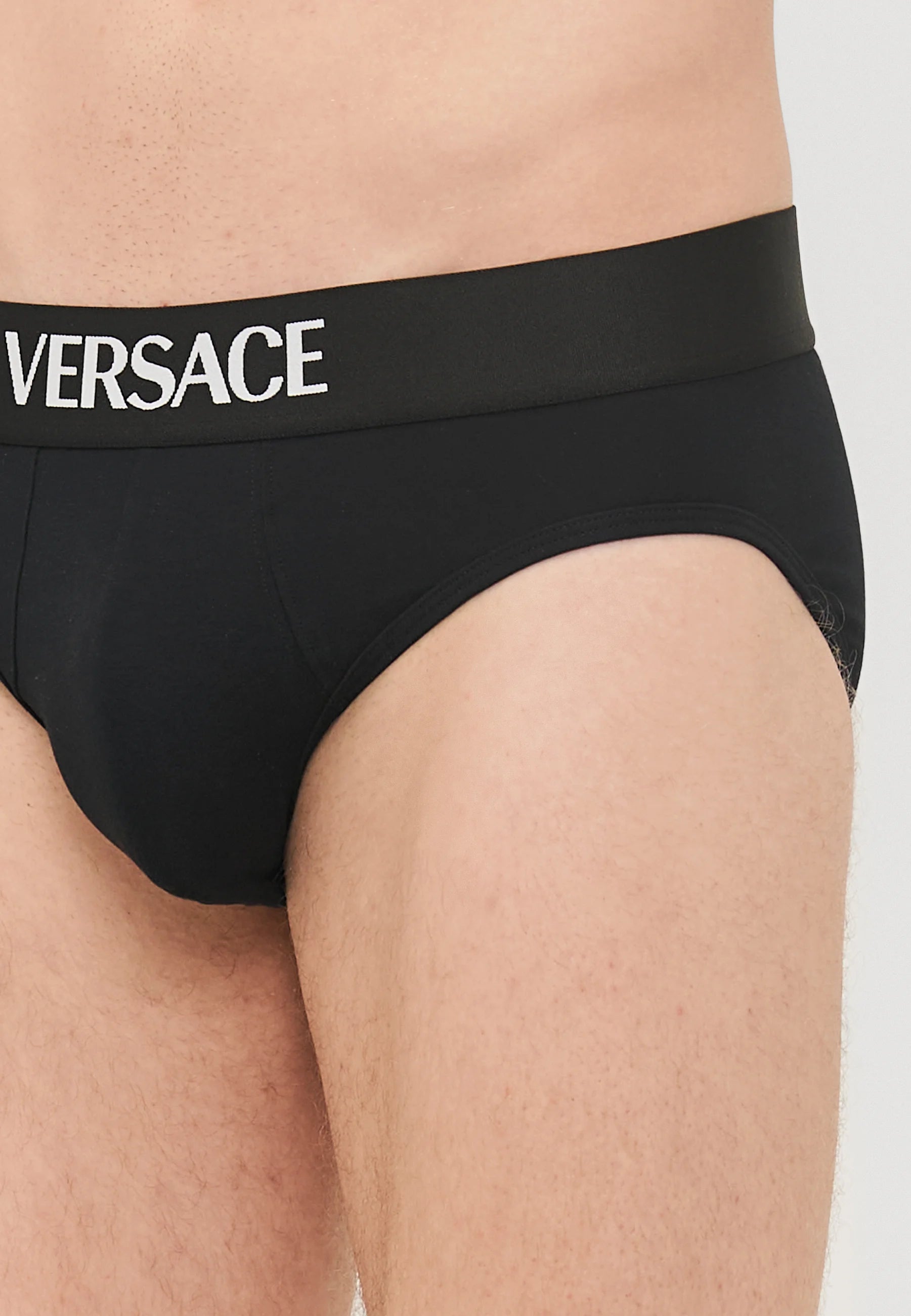 Versace Cotton Stretch Briefs – Low Rise – 2 Pack – White, Black