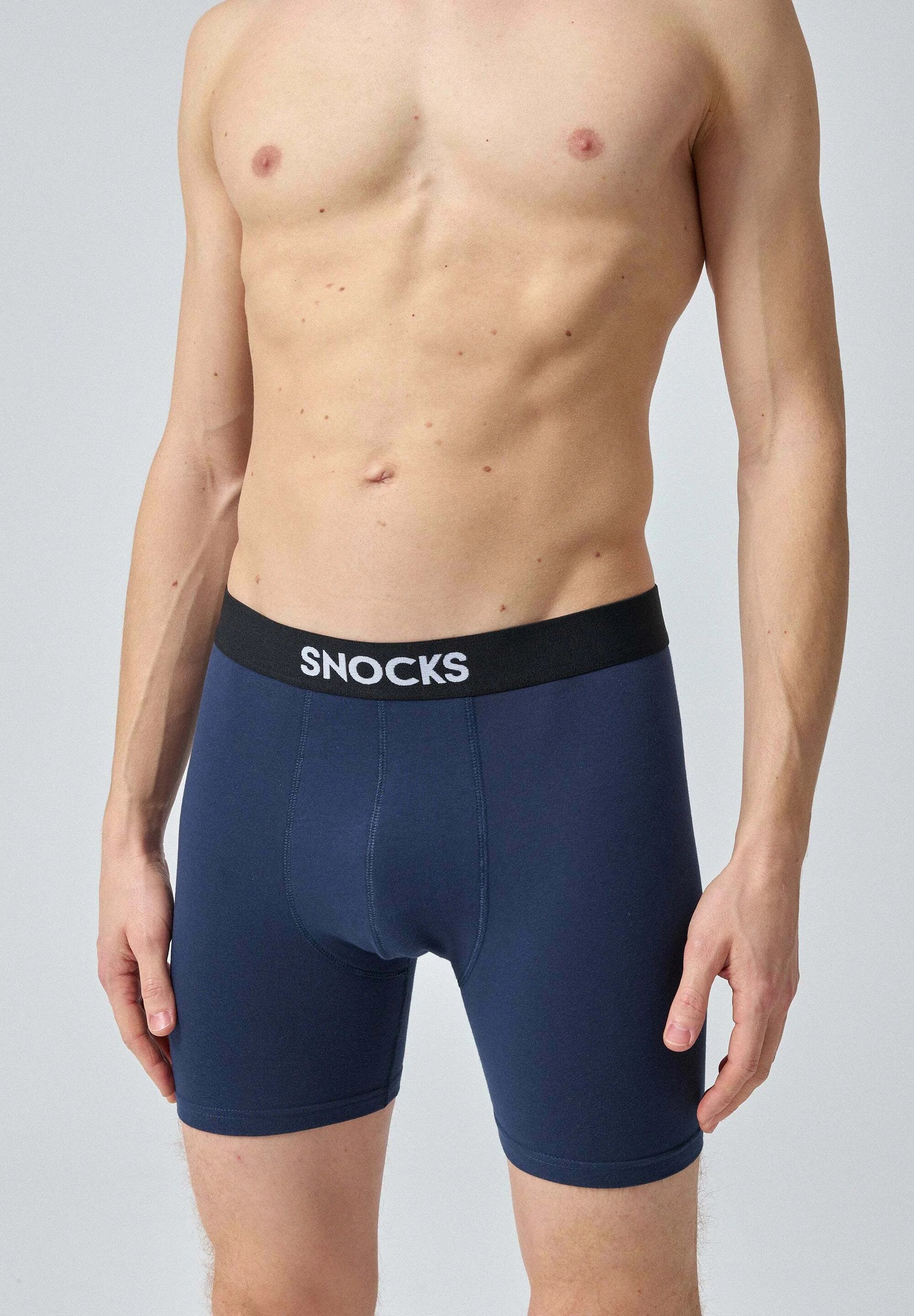 Slip boxer a gamba lunga SNOCKS: rosso, oliva, blu