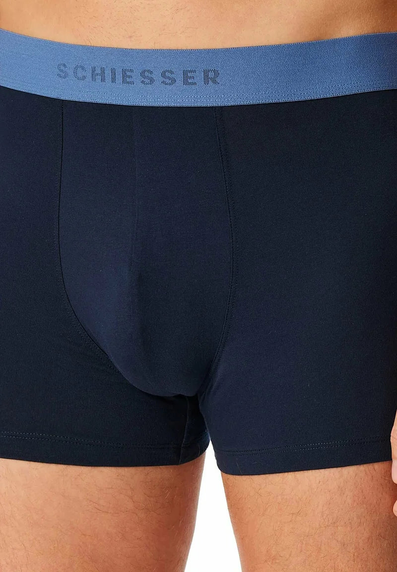 Schiesser Logobund, lot de 6 caleçons – bleu, noir