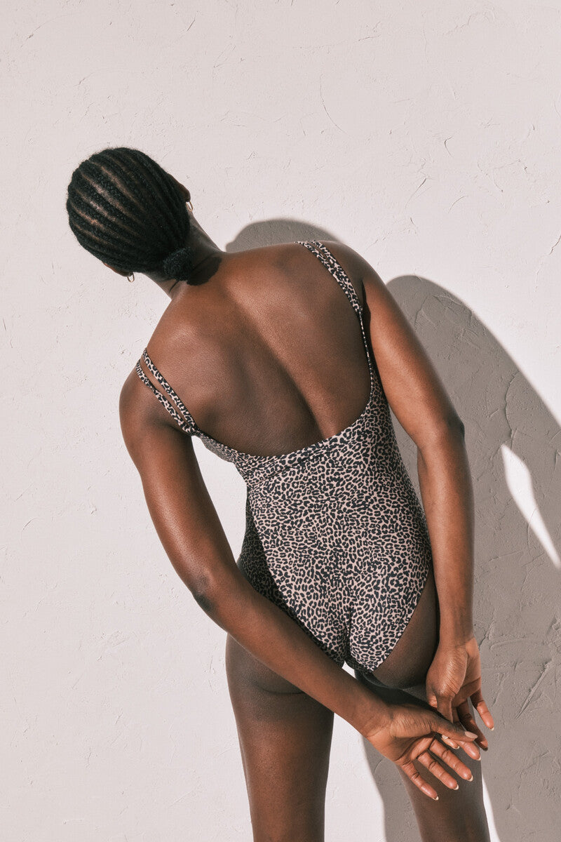 Maillot de bain gainant à imprimé animal Women'secret - Nude