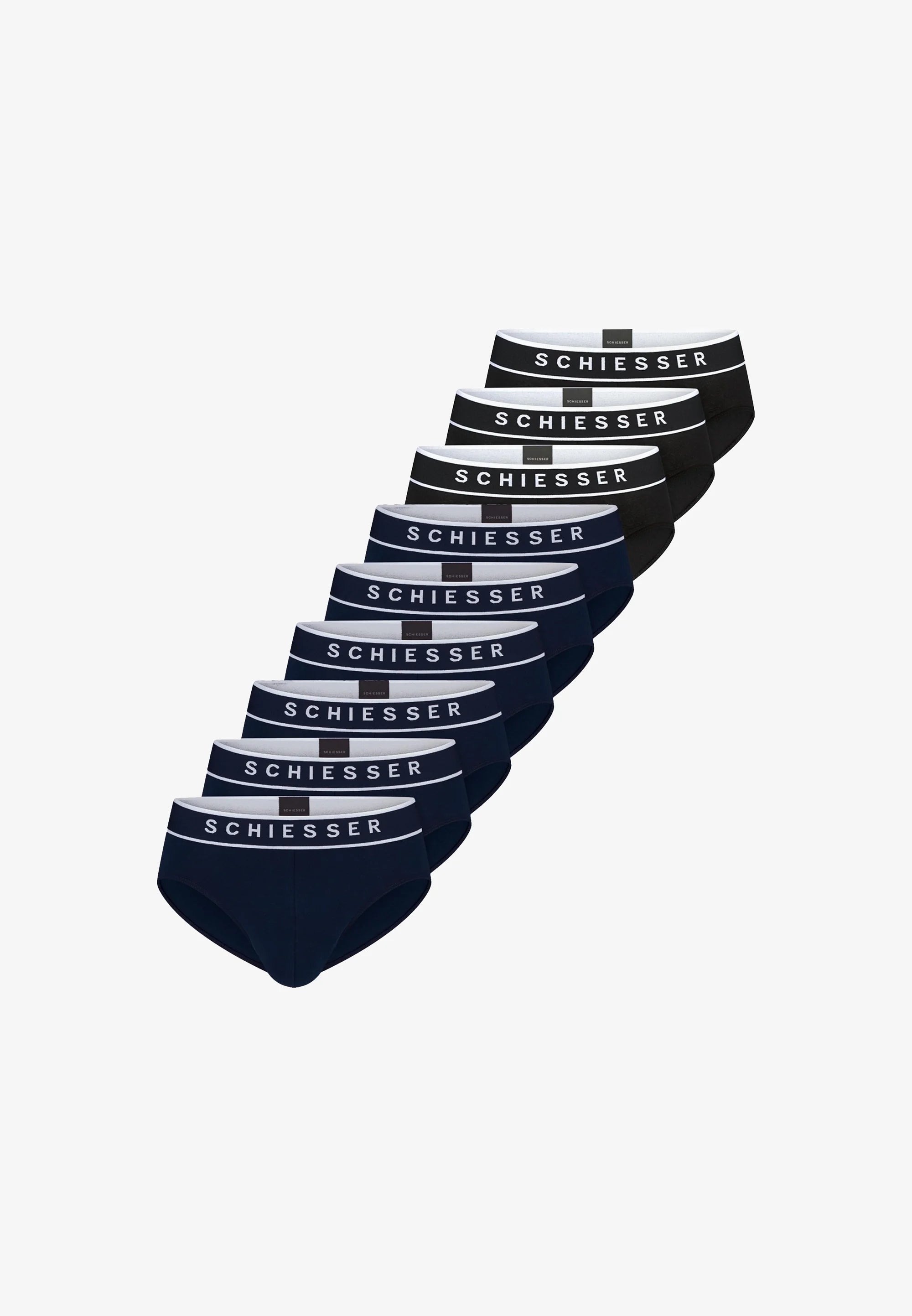 Bavlněné Stretch Rio kalhotky Schiesser 9 Pack – modré, černé