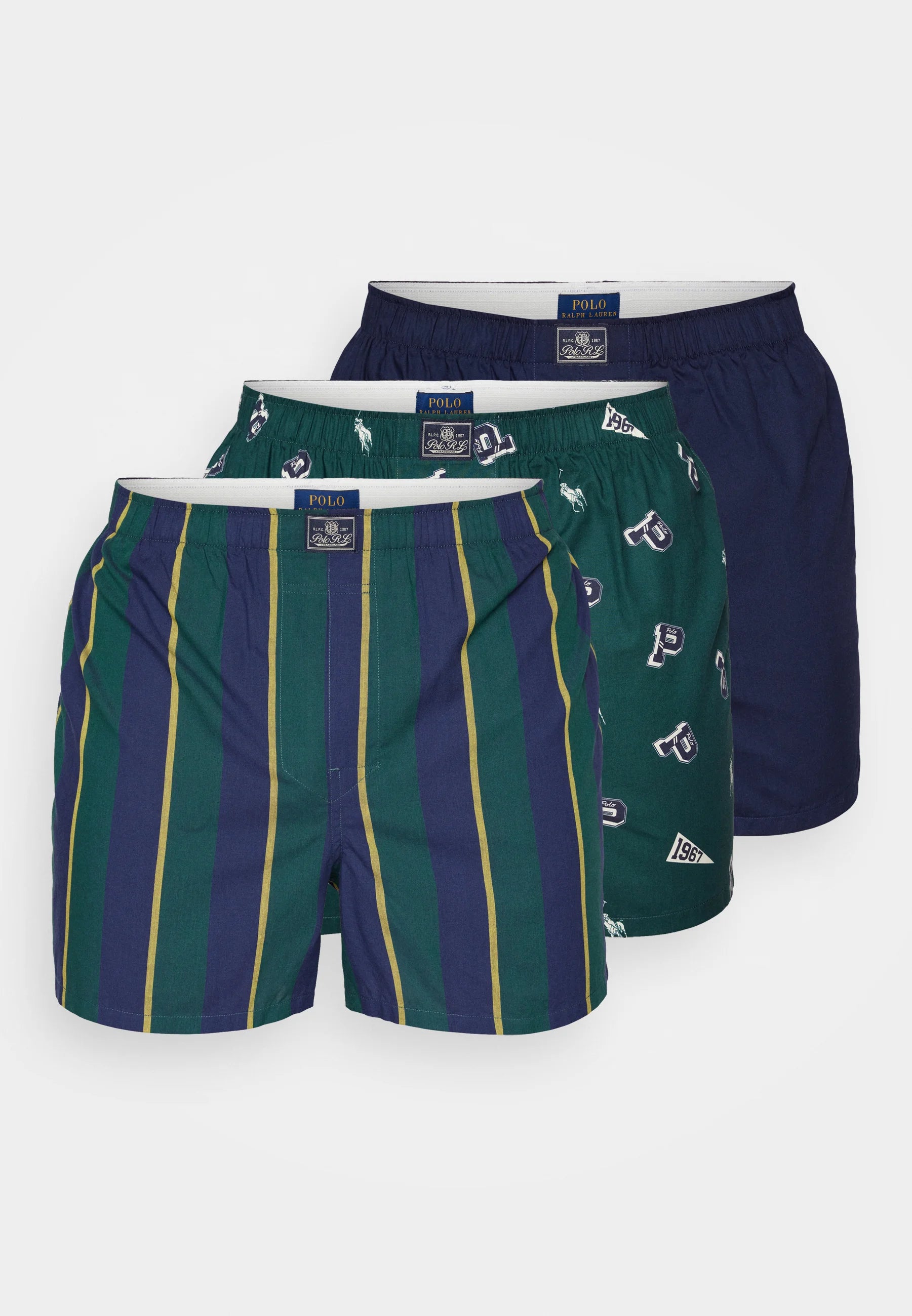 Polo Ralph Lauren Boxer ouvert en coton – Lot de 3 – Bleu foncé, multicolore