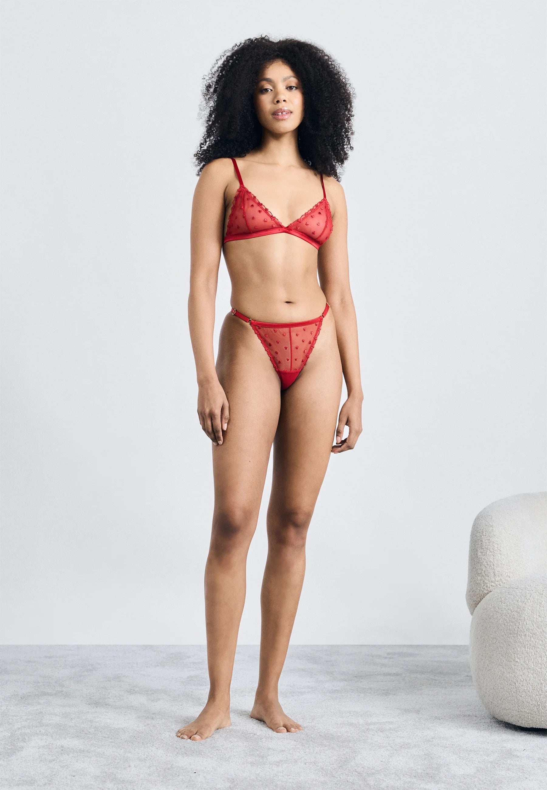 Guess Claire Tulle Thong – Chili Red