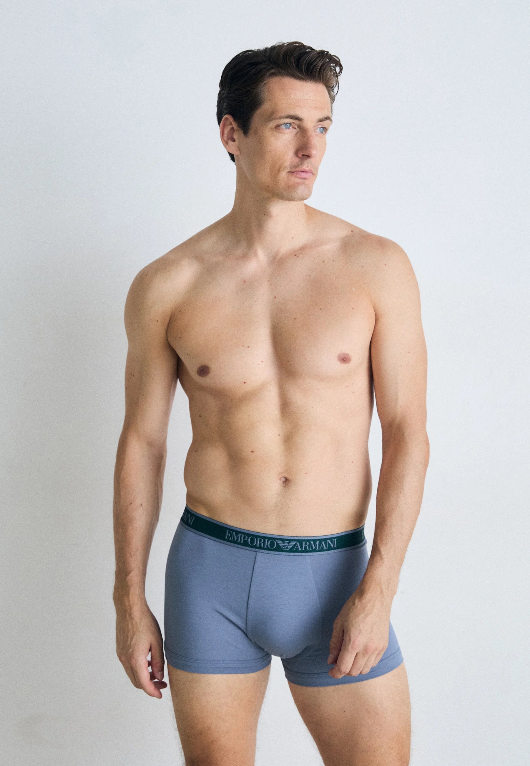 Emporio Armani Trunks 3 Pack – Blue, Stone, Pine