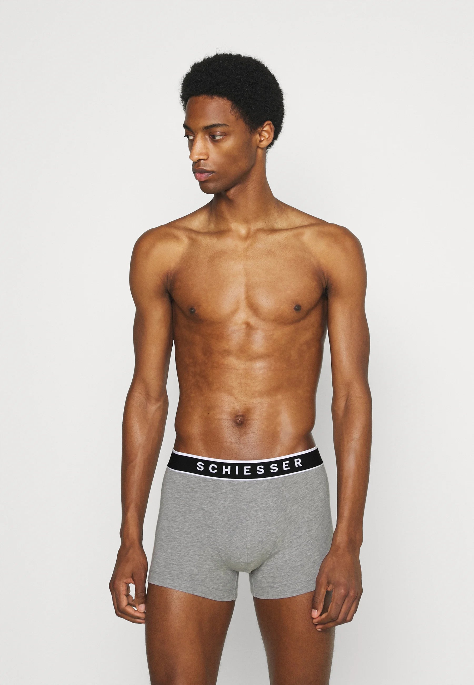 Schiesser Essential Cotton Trunks 3 Pack – šedá melanž