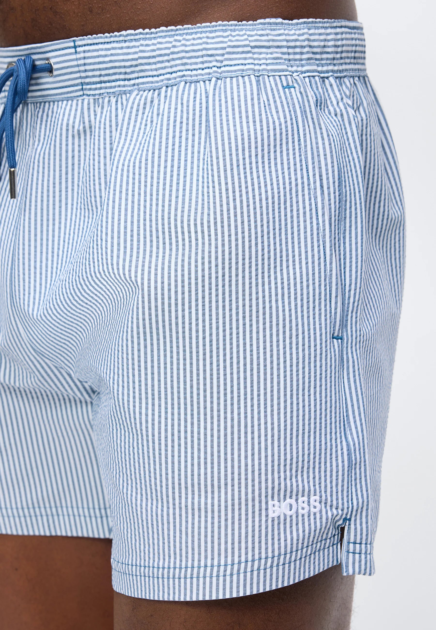 Plavecké šortky BOSS Velvetfish – Open Blue