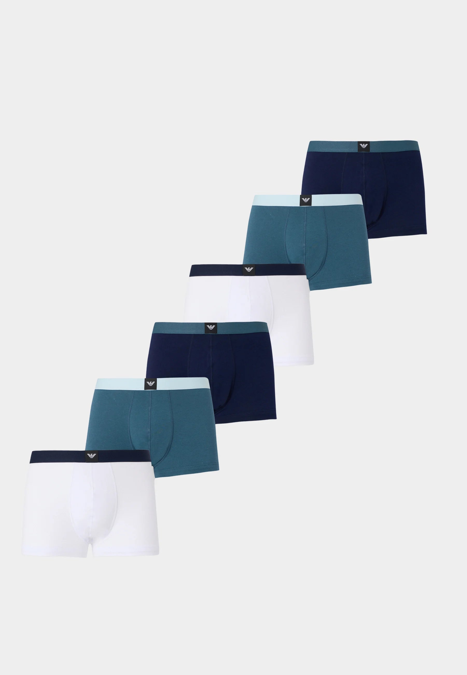 Kufry Emporio Armani ESSENTIAL Logo Label 6 Pack – černá, šalvěj, kamélie, inkoust, Orion, bílá