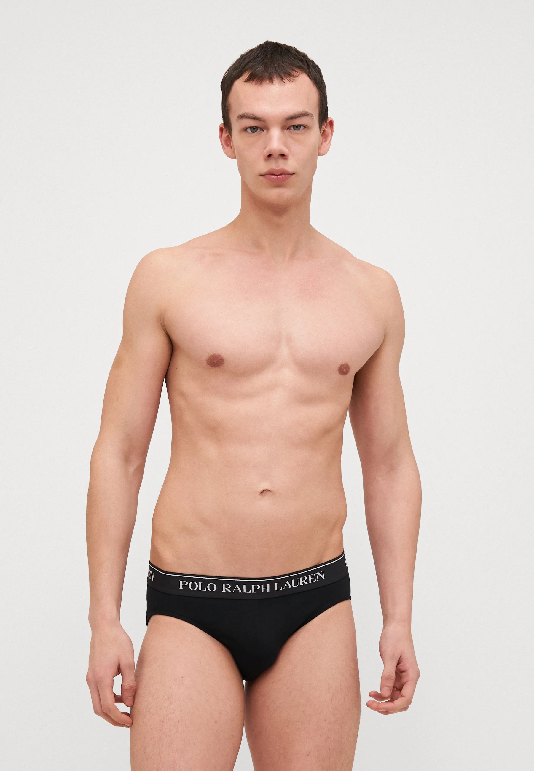 Slips Polo Ralph Lauren en coton stretch - Taille basse - Lot de 3 - Noir, Armadillo, Kaki classique