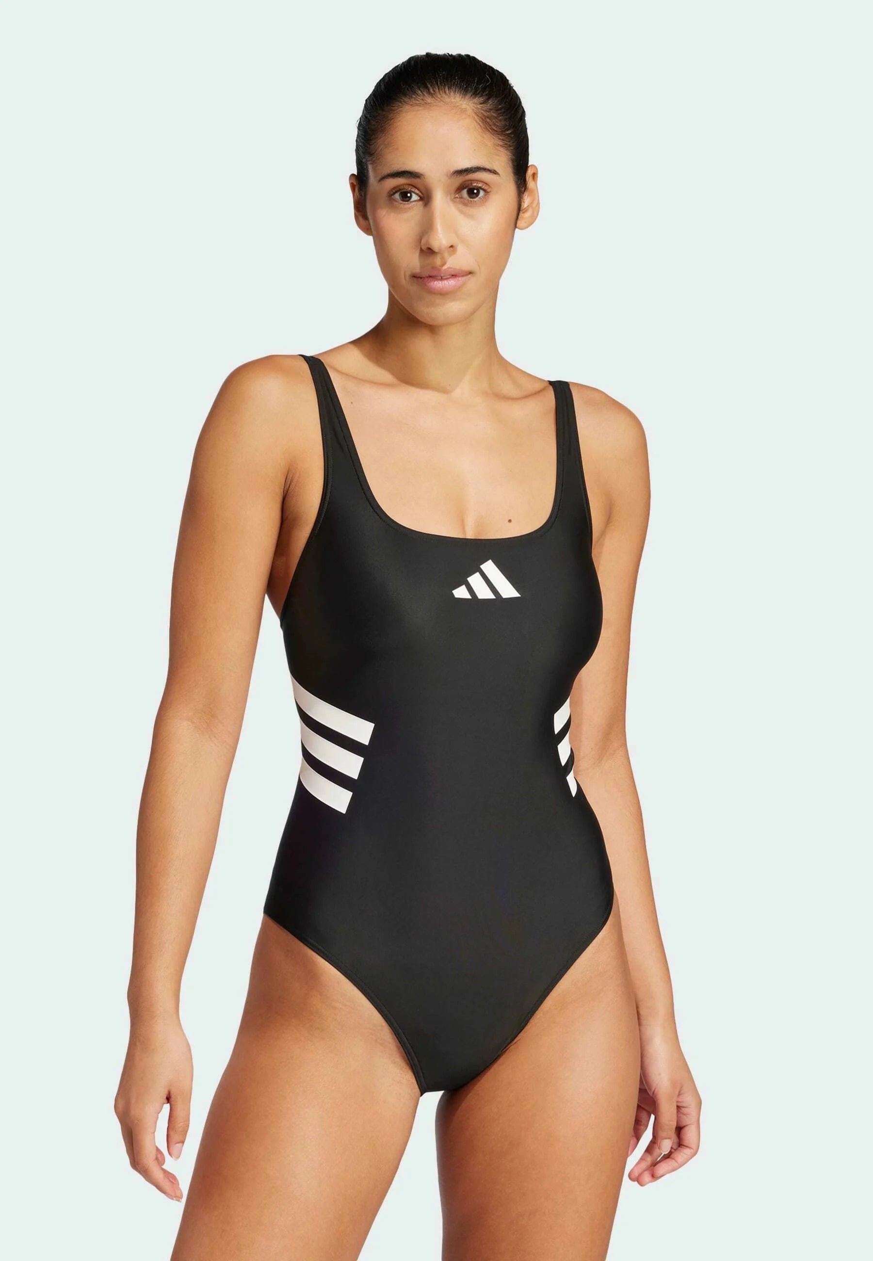 Adidas 3-Stripes Sportswear One-Piece Swimsuit – Black, White