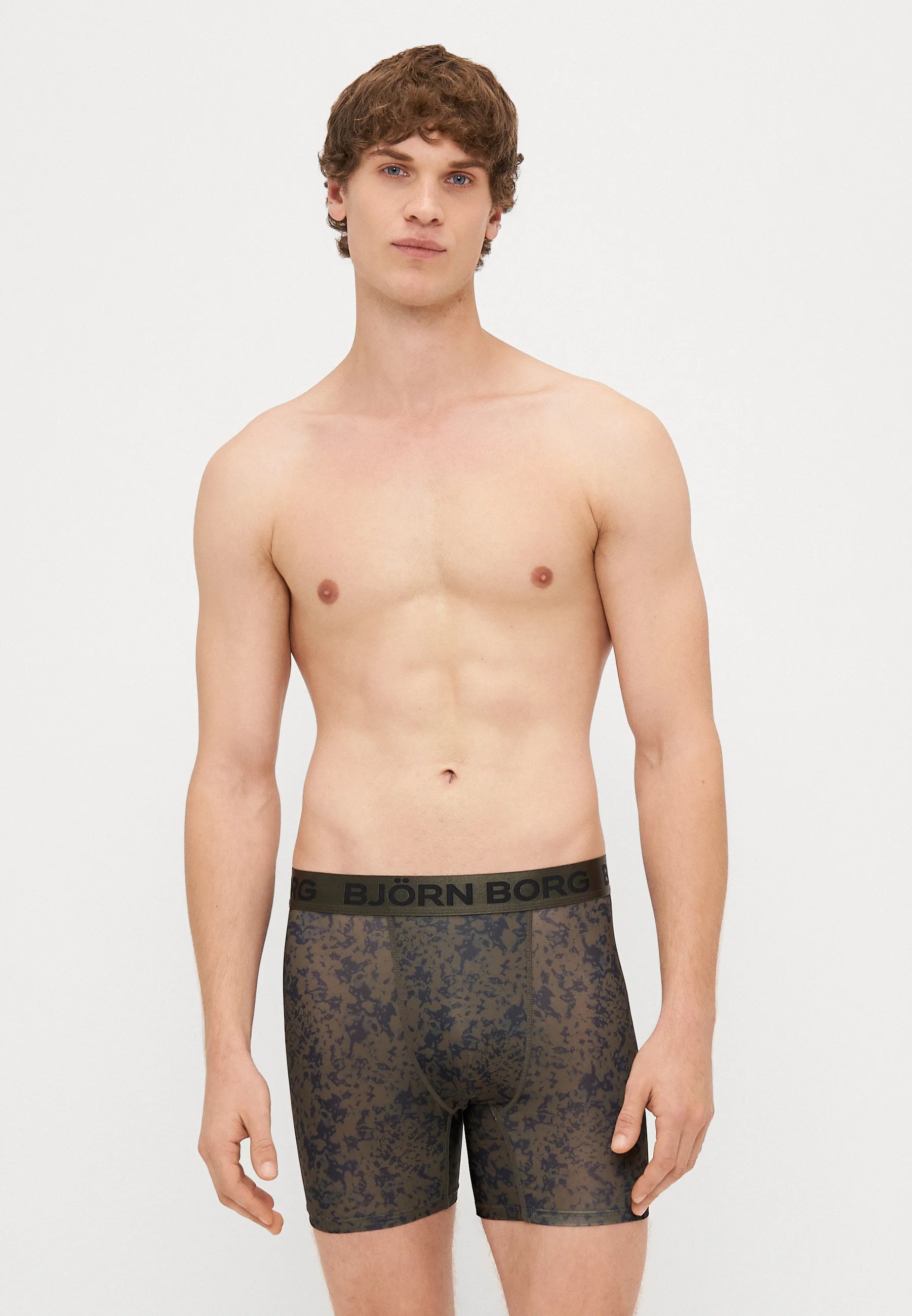 Björn Borg Sports Lot de 3 boxers – Olive, Noir